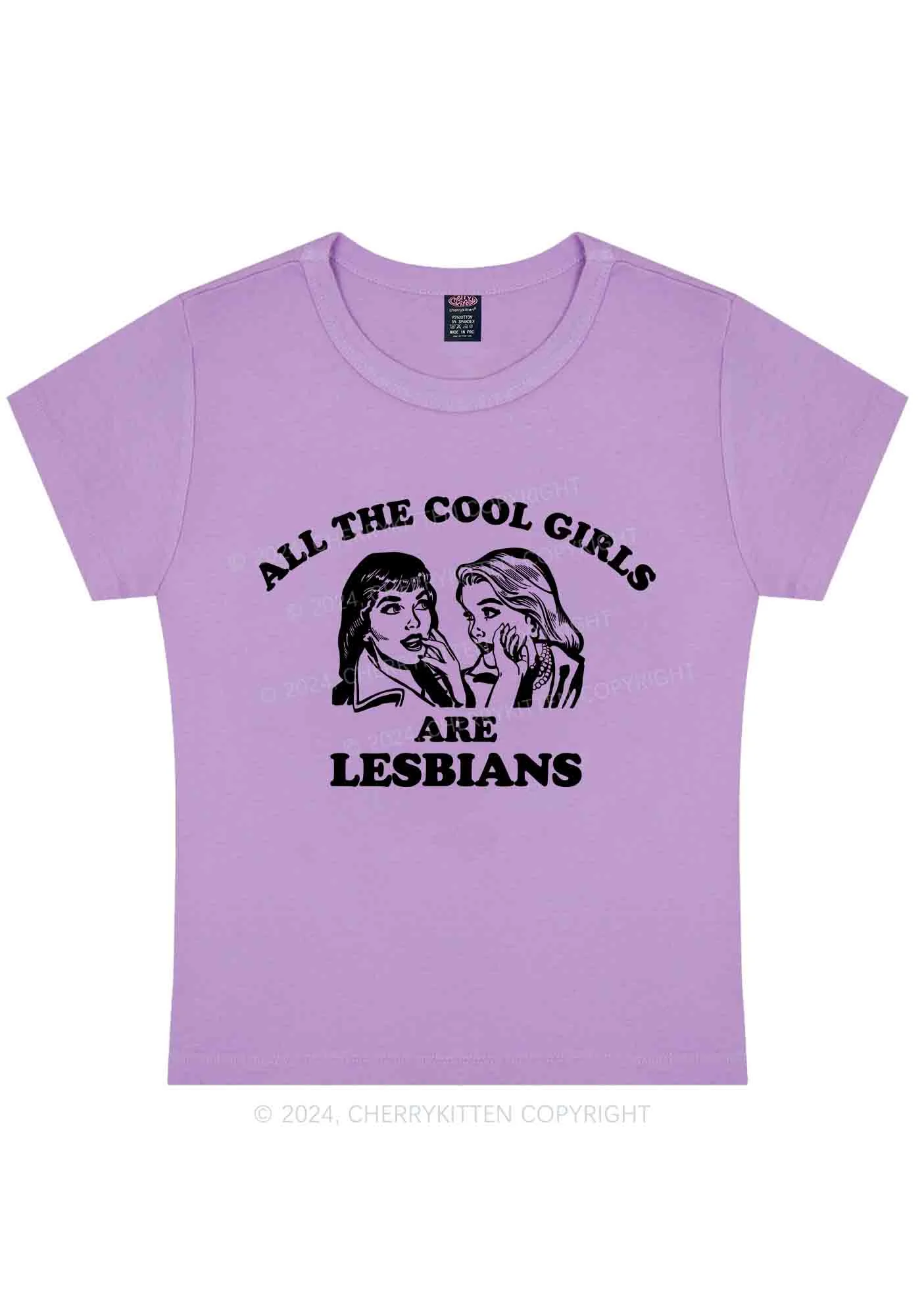Cool Girls Lesbians Y2K Baby Tee Cherrykitten - Image 7