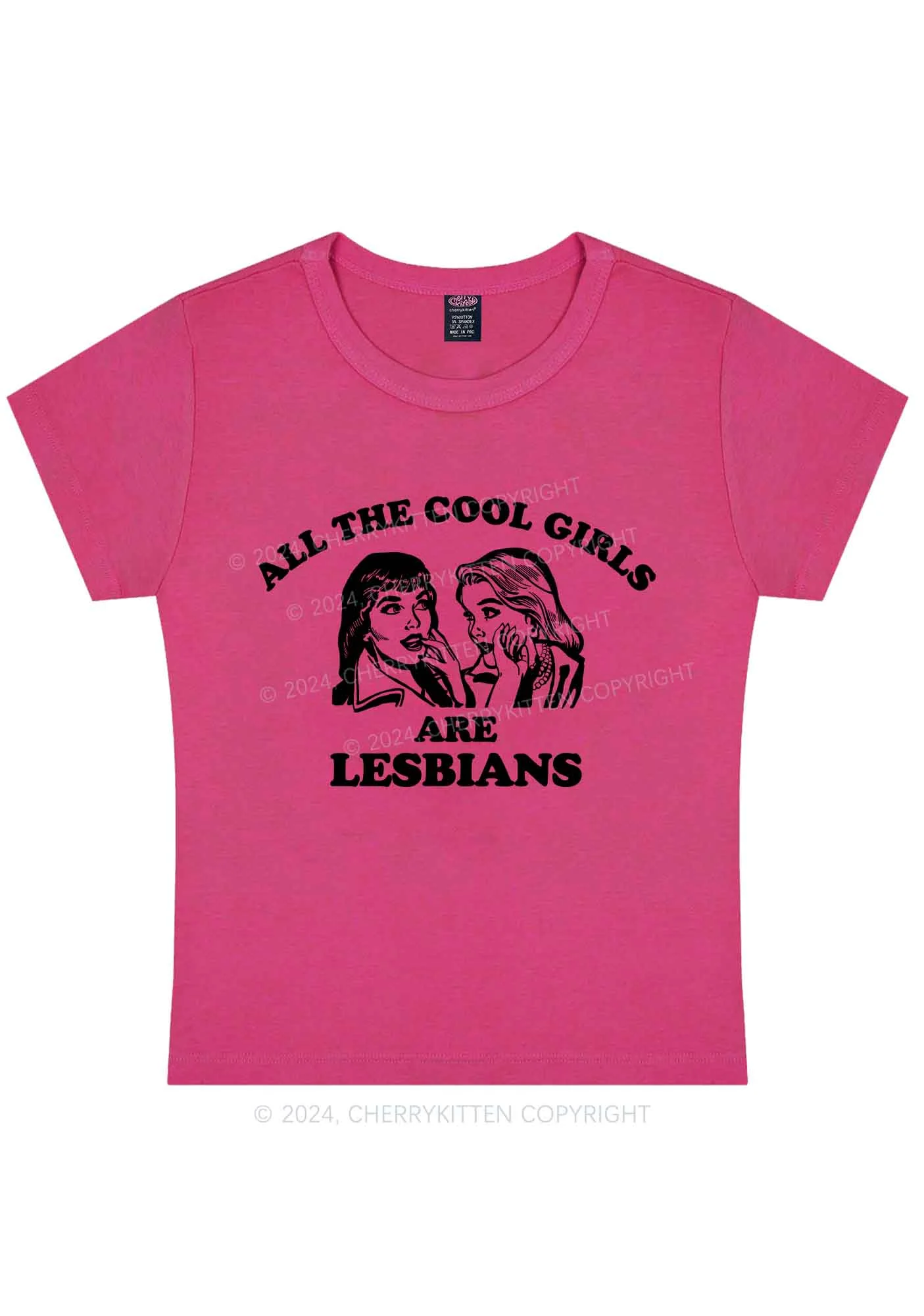 Cool Girls Lesbians Y2K Baby Tee Cherrykitten - Image 8