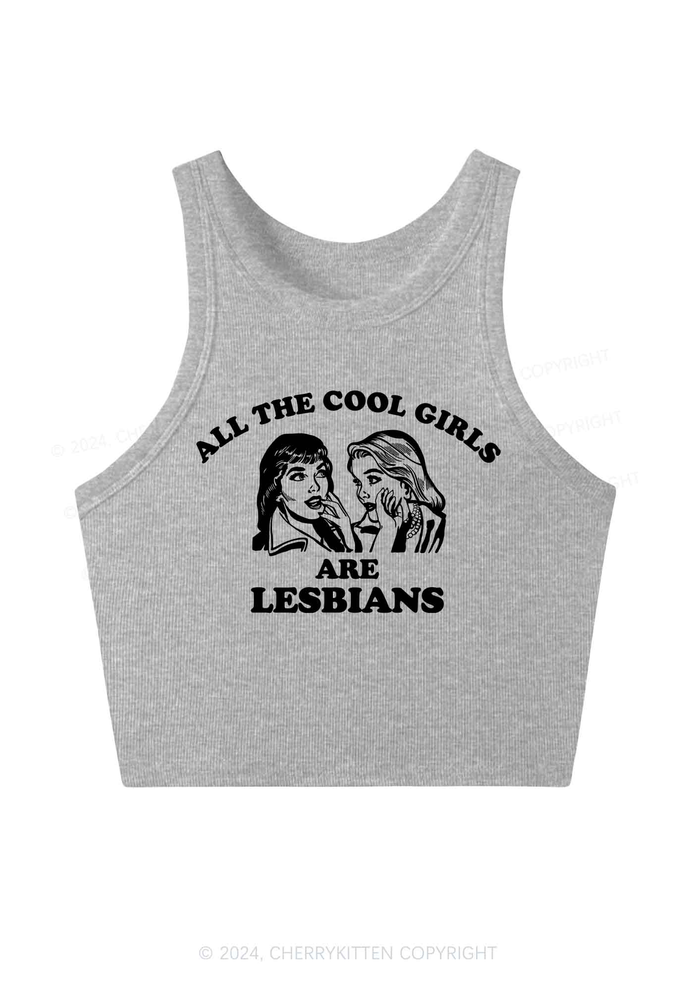 Cool Girls Lesbians Y2K Crop Tank Top Cherrykitten - Image 4