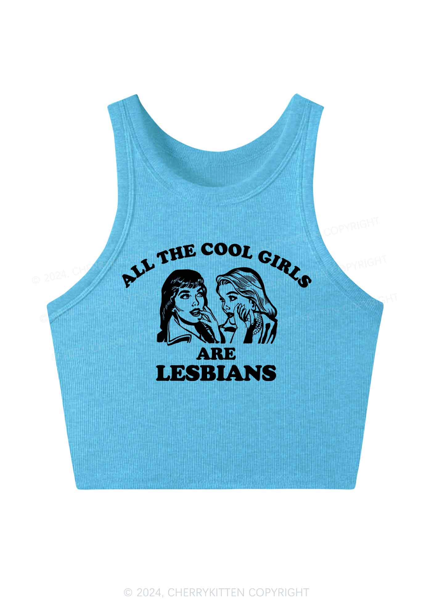 Cool Girls Lesbians Y2K Crop Tank Top Cherrykitten - Image 5