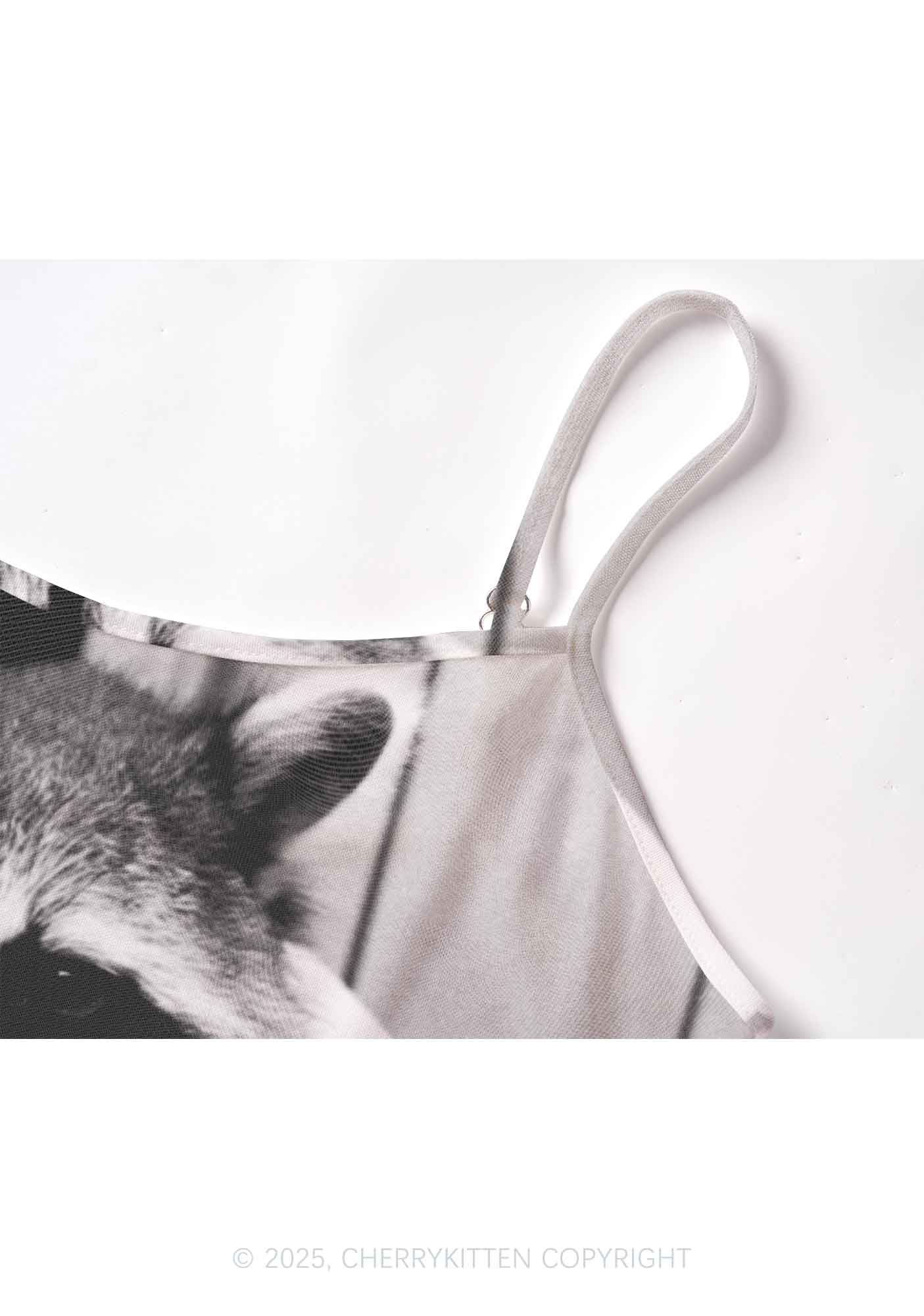 Cool Raccoon Y2K Mesh Cami Tank Cherrykitten - Image 5