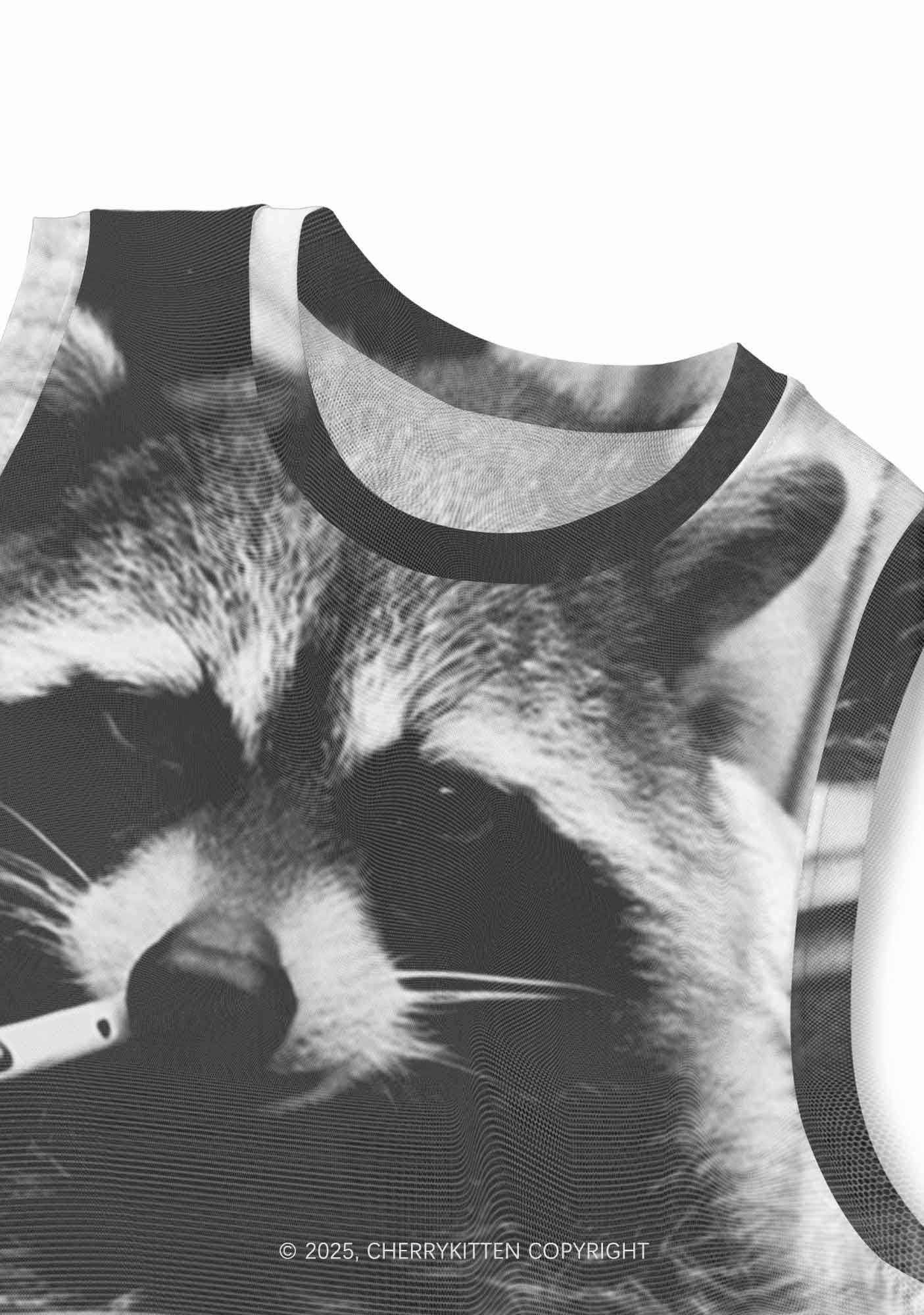 Cool Raccoon Y2K Mesh Muscle Tank Cherrykitten - Image 3