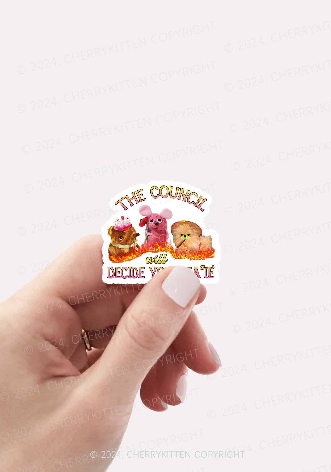 Council Decide Your Fate 1Pc Y2K Sticker Cherrykitten - Image 2