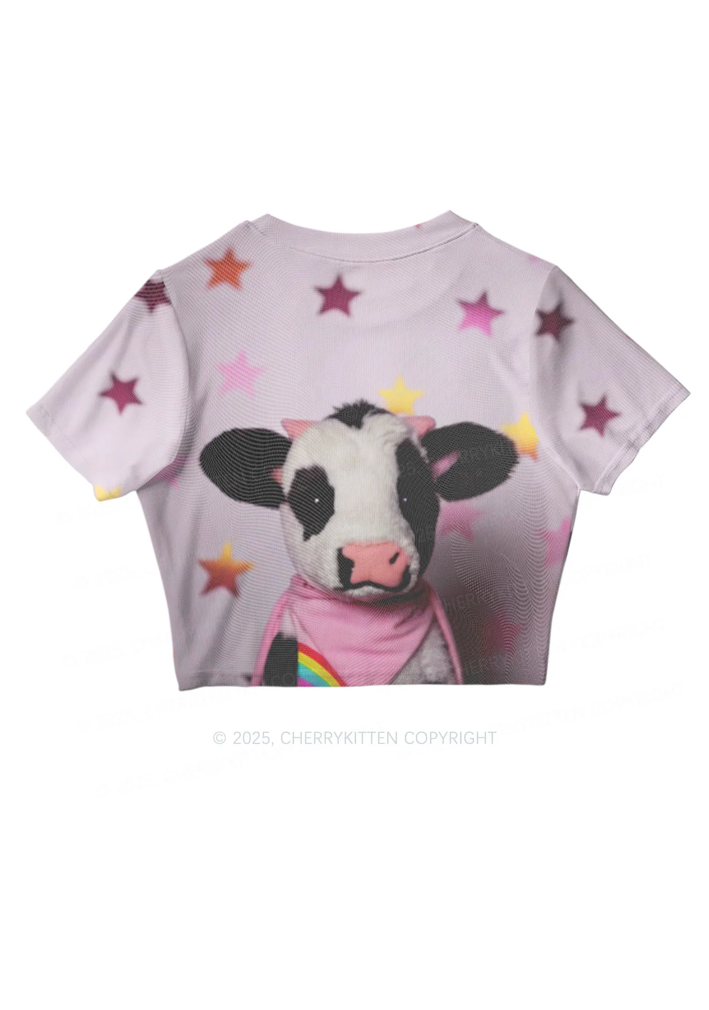 Cow Magic Stars Y2K Mesh Crop Top Cherrykitten - Image 3