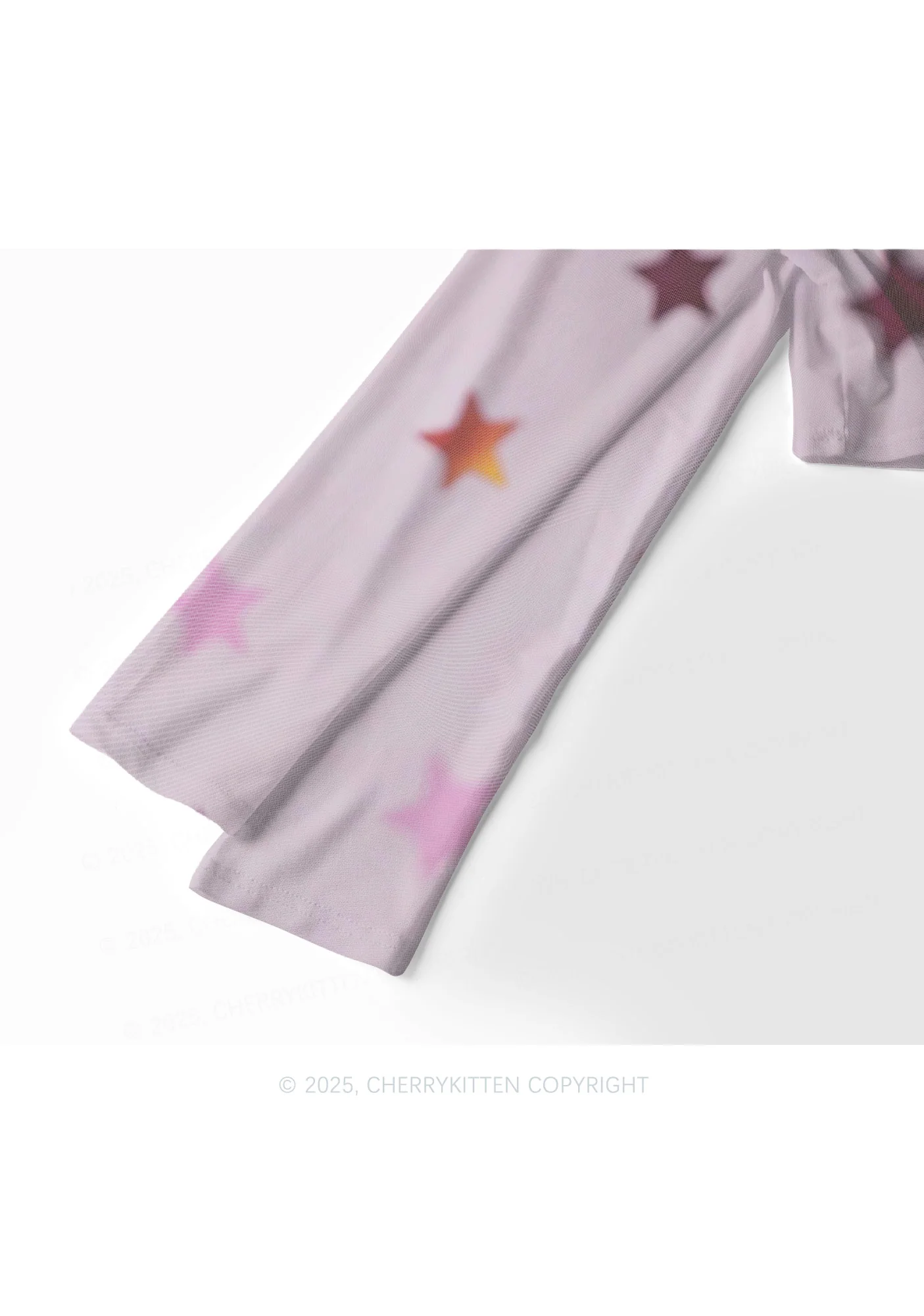 Cow Magic Stars Y2K Mesh Long Sleeve Crop Top Cherrykitten - Image 4