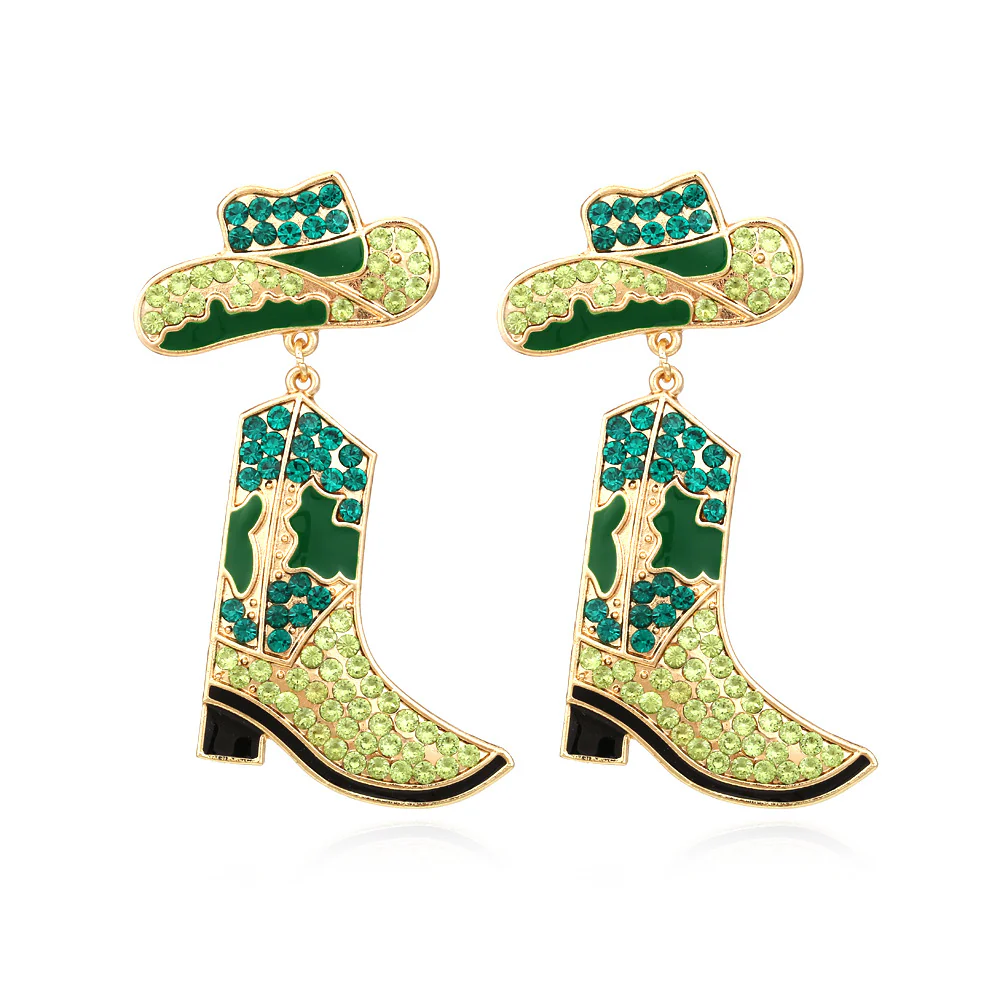 Cowboy Boots And Hat Earbob Earrings - Image 2