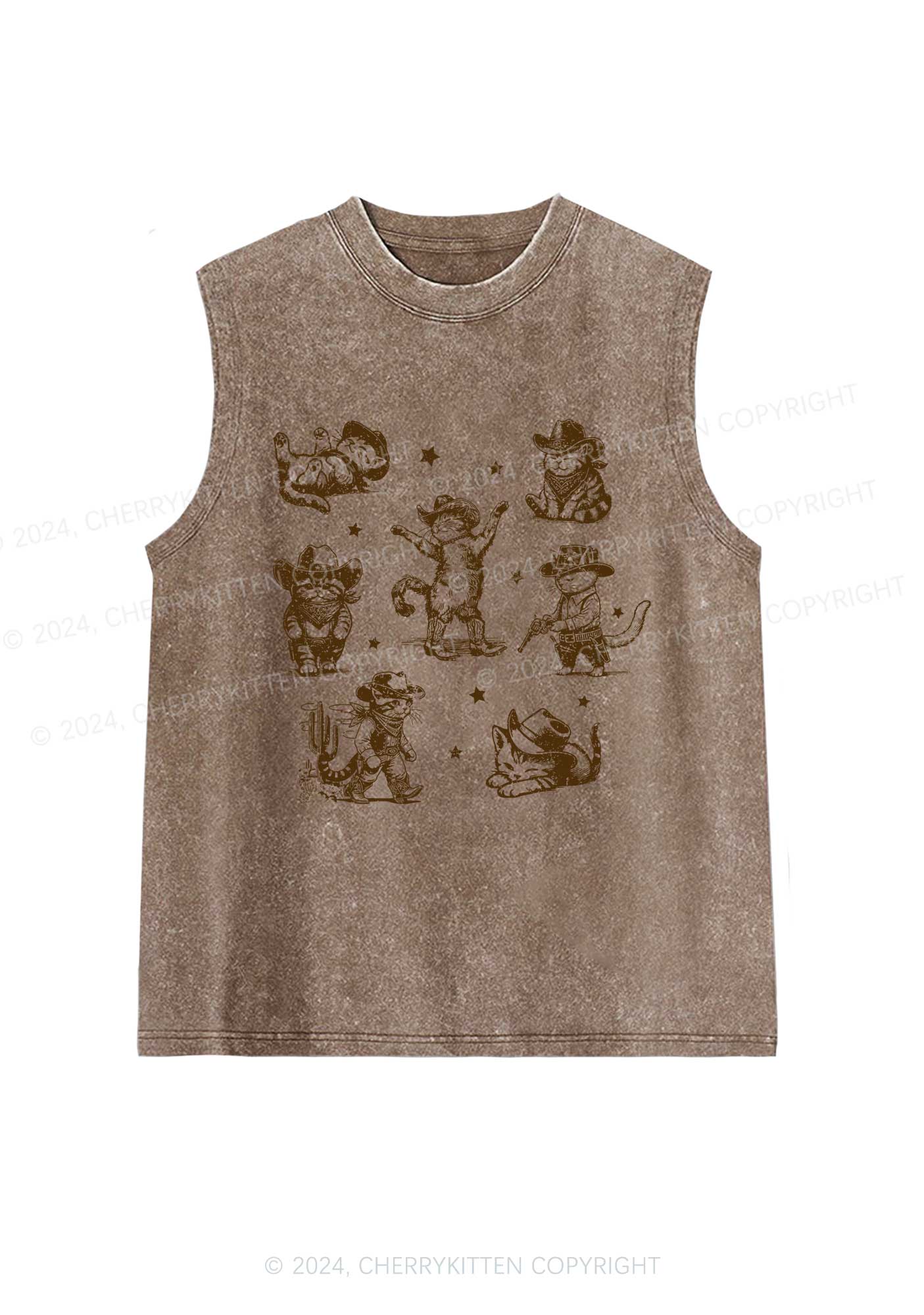 Cowboy Cats Y2K Washed Tank Cherrykitten - Image 5