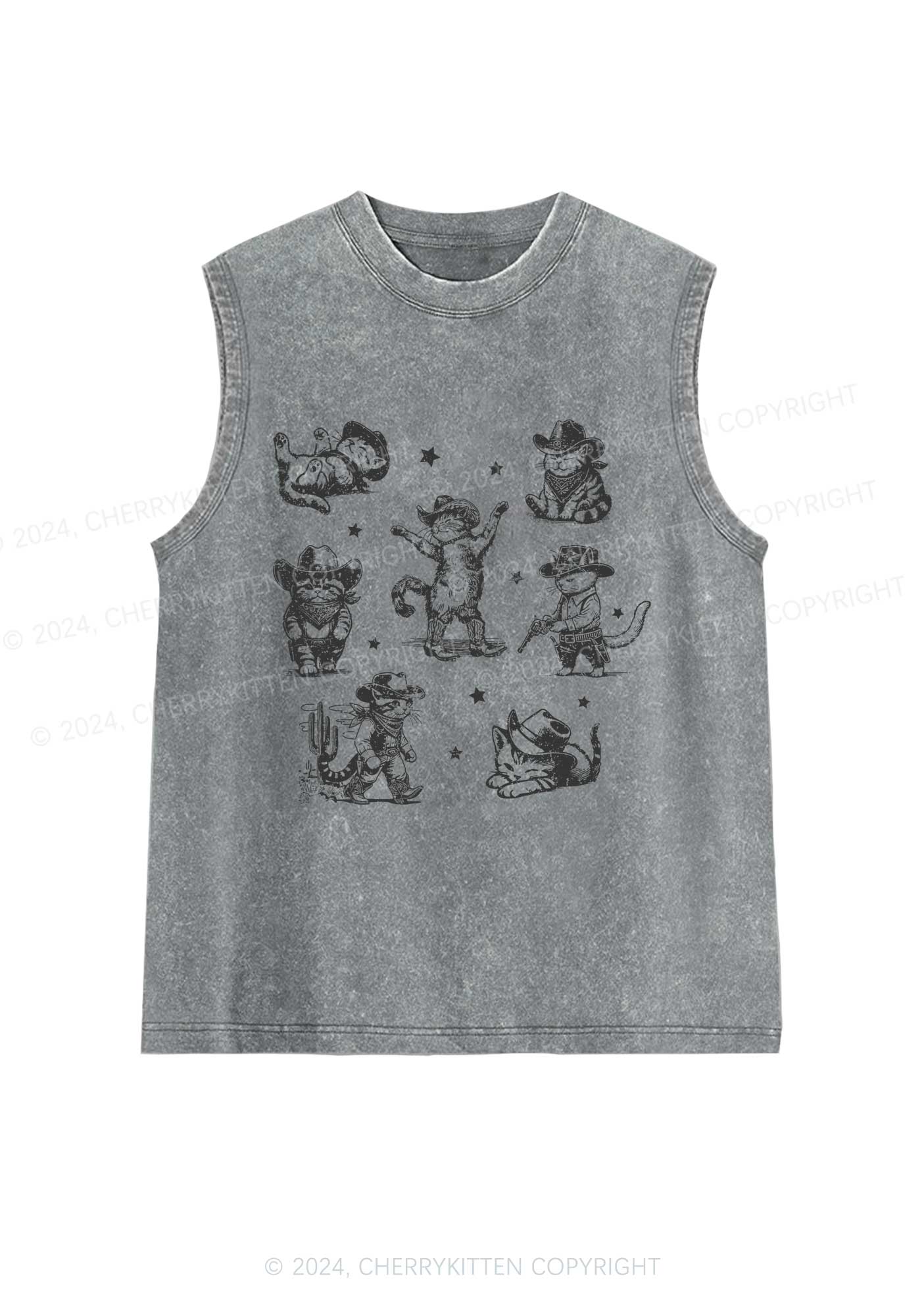 Cowboy Cats Y2K Washed Tank Cherrykitten - Image 6