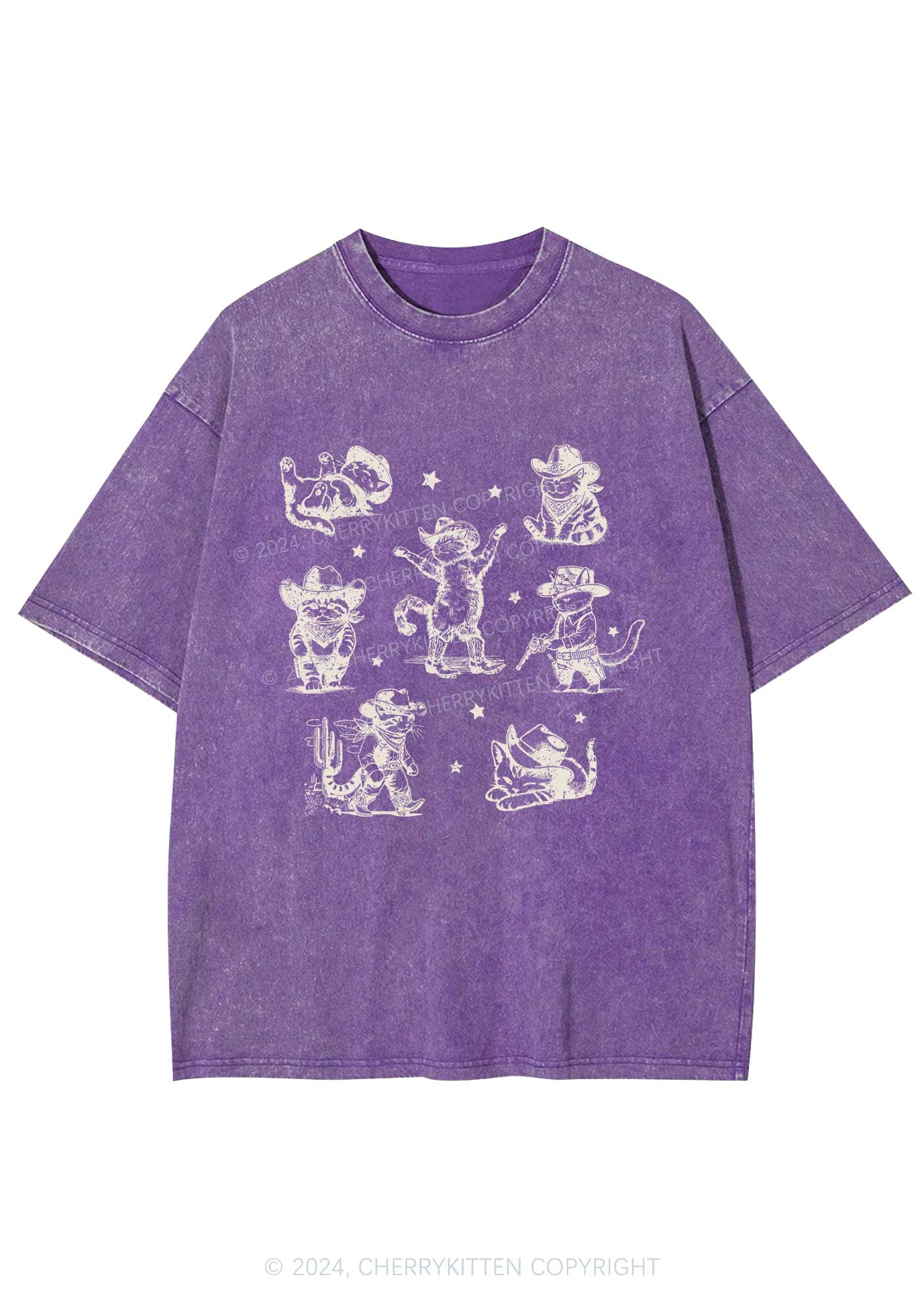 Cowboy Cats Y2K Washed Tee Cherrykitten - Image 5