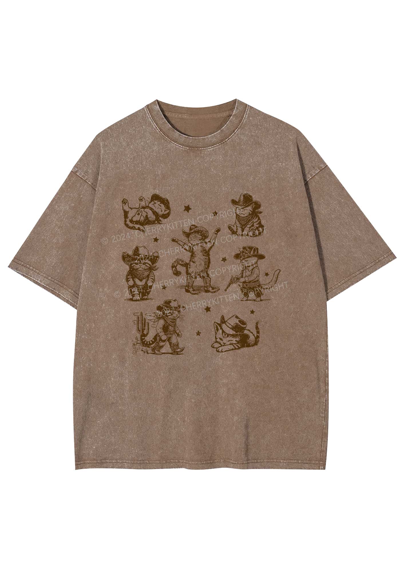 Cowboy Cats Y2K Washed Tee Cherrykitten - Image 7