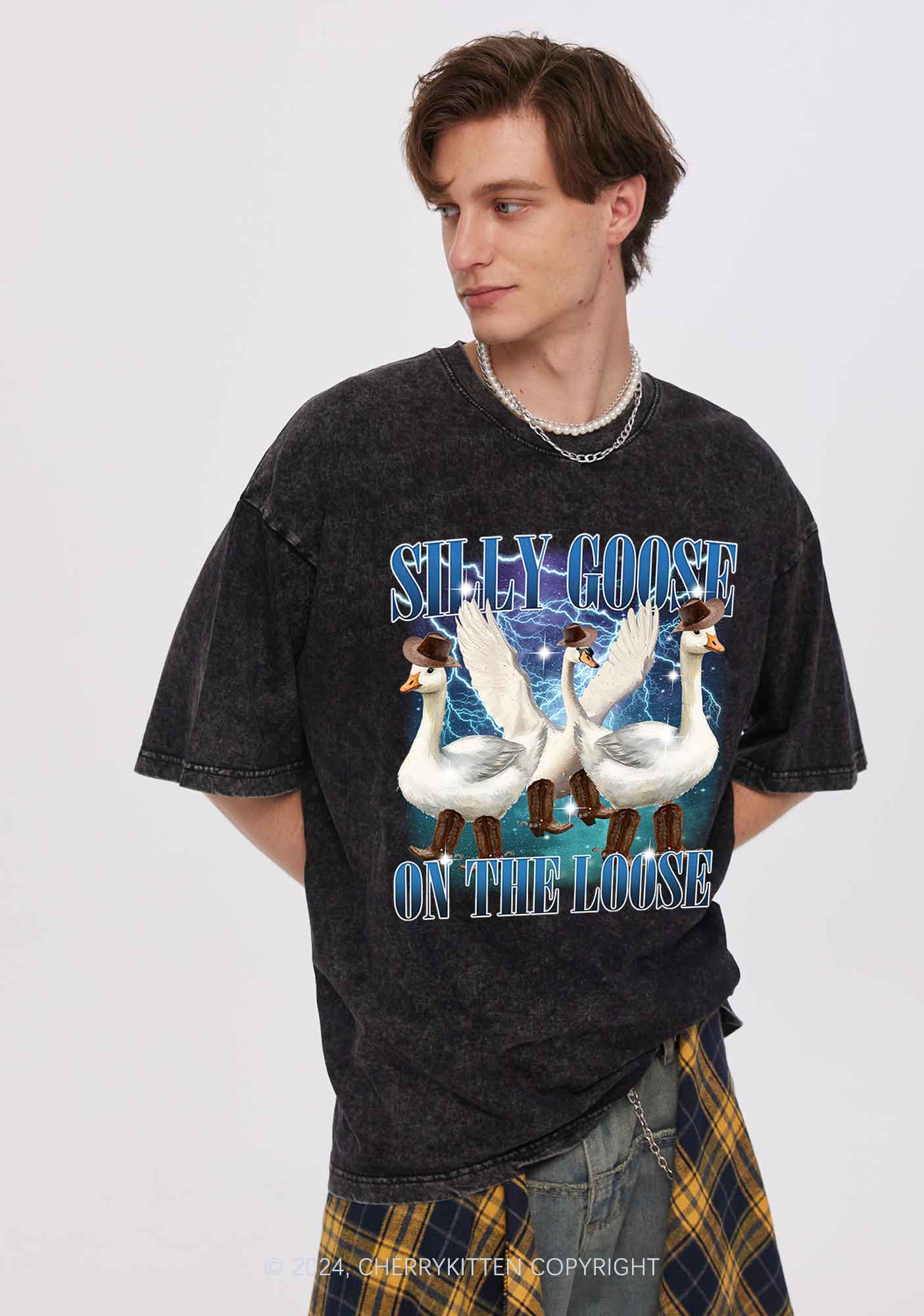 Cowboy Goose Y2K Washed Tee Cherrykitten - Image 2