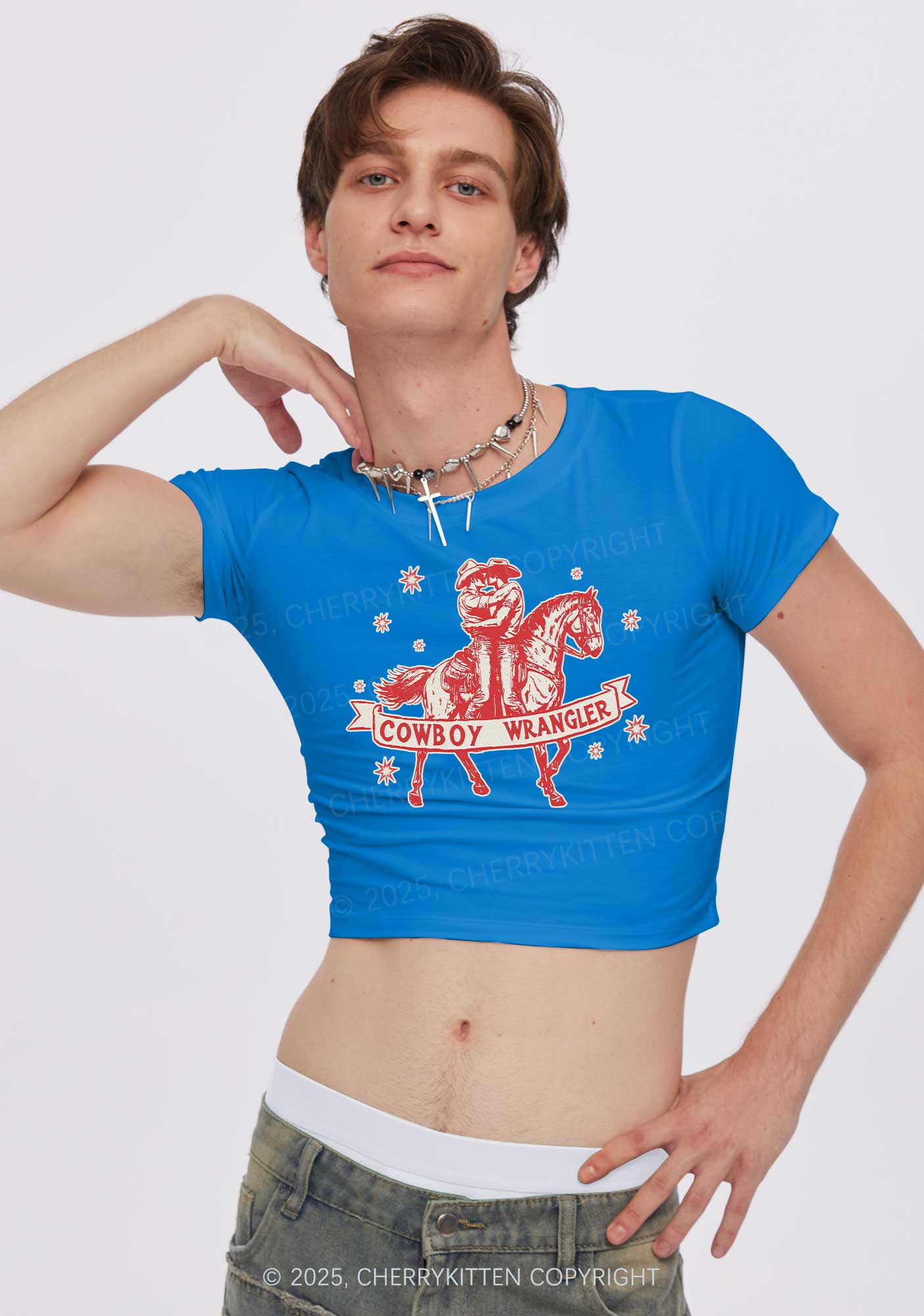 Cowboy Wrangler Pride Y2K Baby Tee Cherrykitten - Image 3