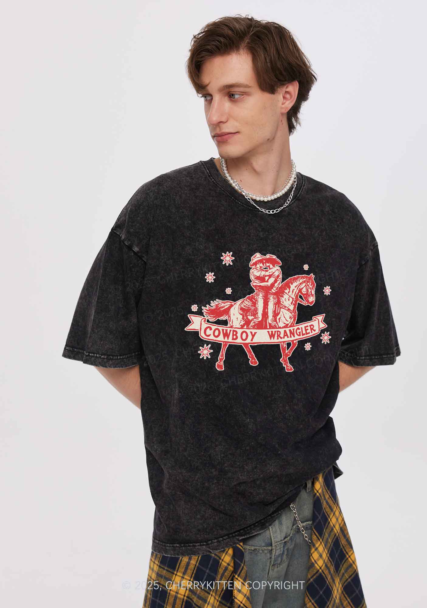 Cowboy Wrangler Pride Y2K Shirts Washed Tee Cherrykitten - Image 2