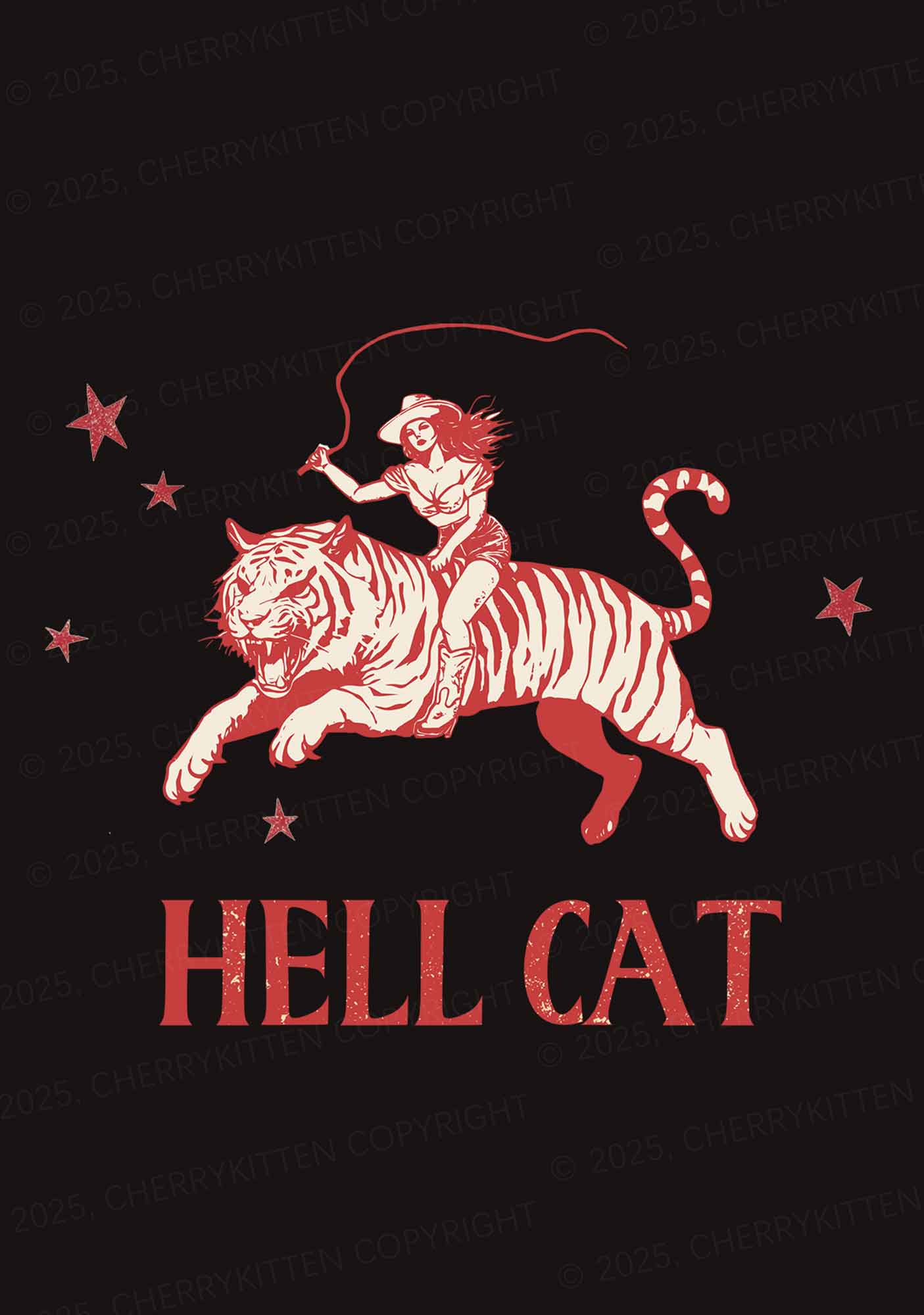Cowgirl Hell Cat 1Pc Y2K Pin Badge Cherrykitten - Image 2