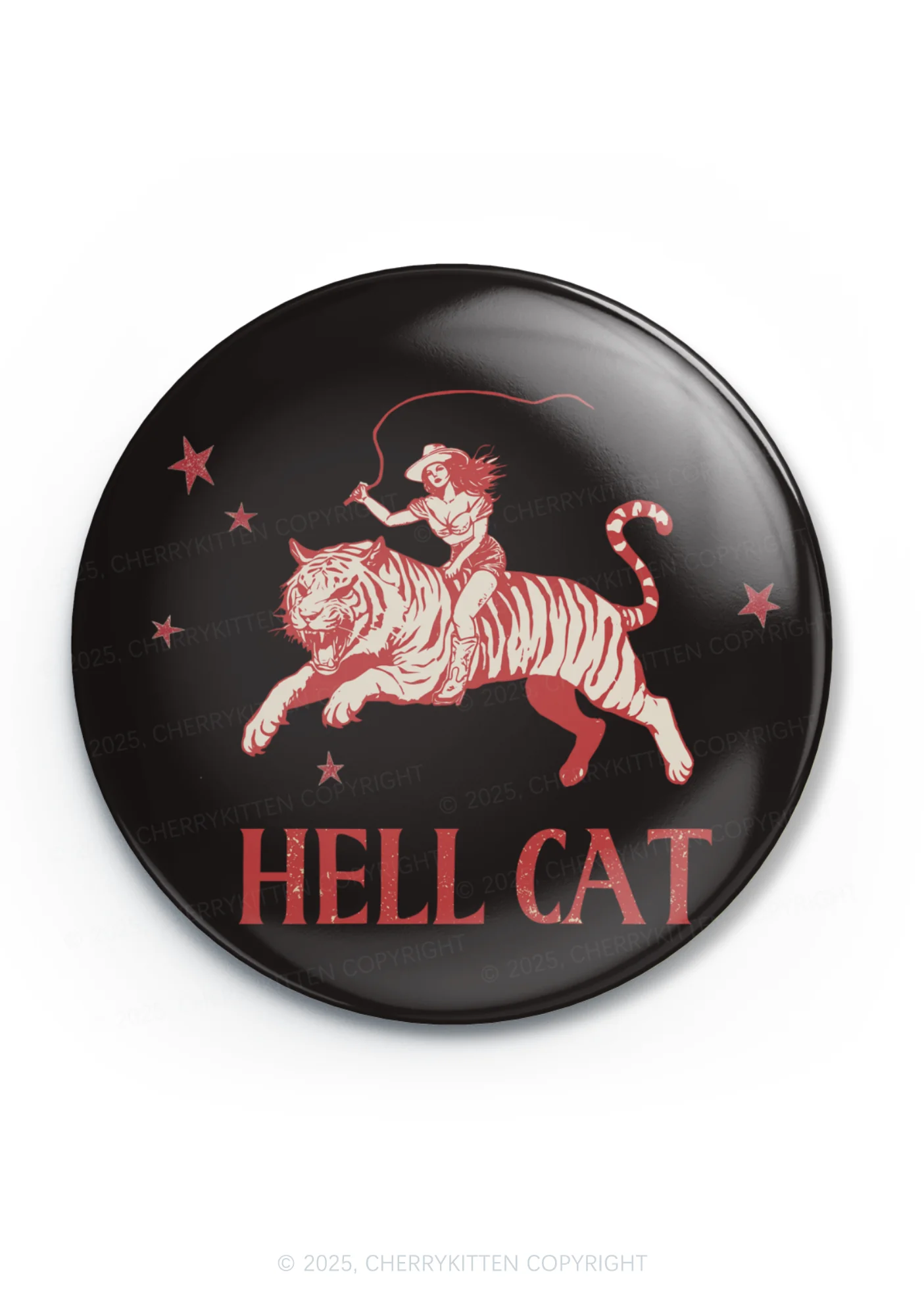 Cowgirl Hell Cat 1Pc Y2K Pin Badge Cherrykitten - Image 3