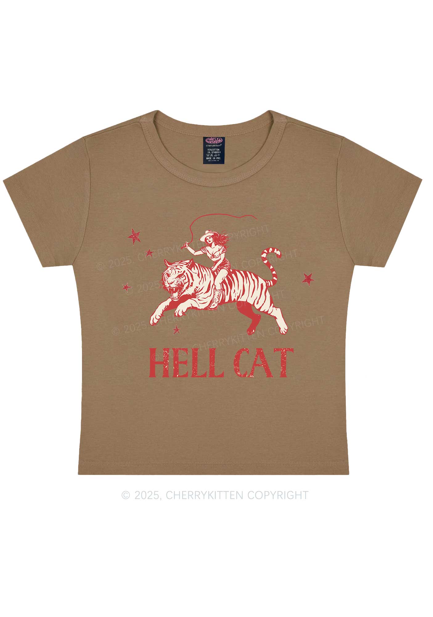 Cowgirl Hell Cat Y2K Baby Tee Cherrykitten - Image 10