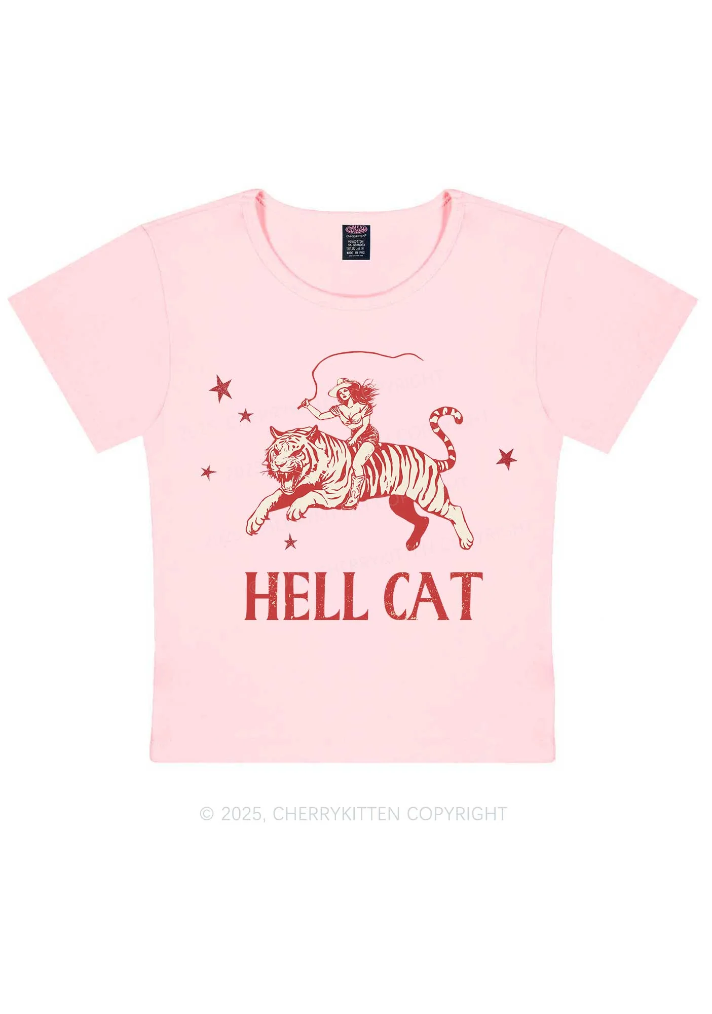 Cowgirl Hell Cat Y2K Baby Tee Cherrykitten - Image 12