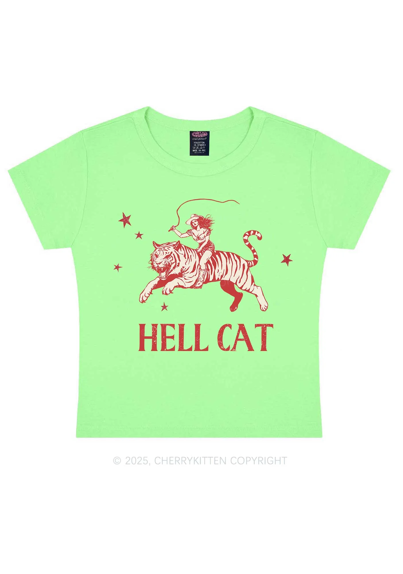 Cowgirl Hell Cat Y2K Baby Tee Cherrykitten - Image 13