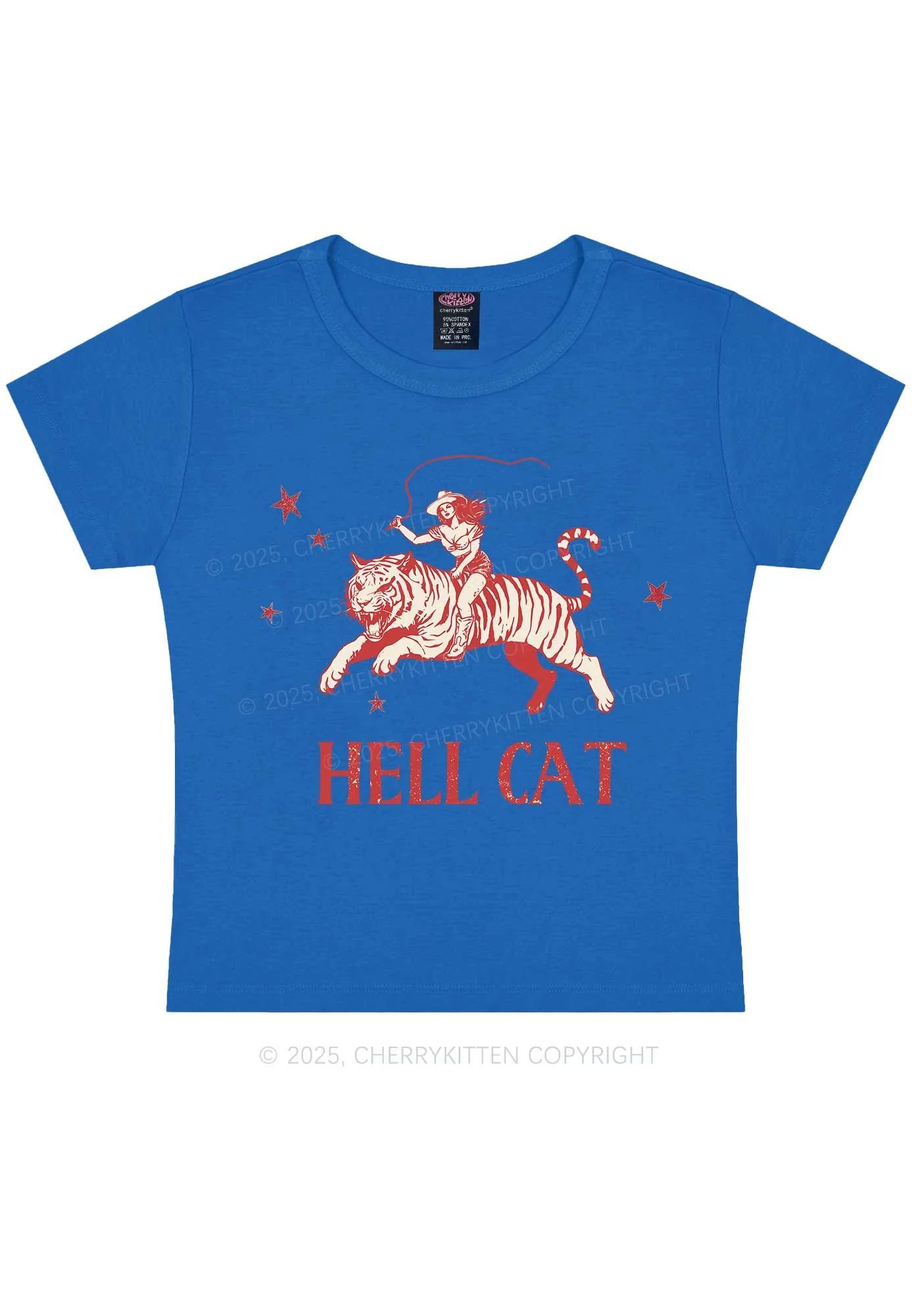 Cowgirl Hell Cat Y2K Baby Tee Cherrykitten - Image 9