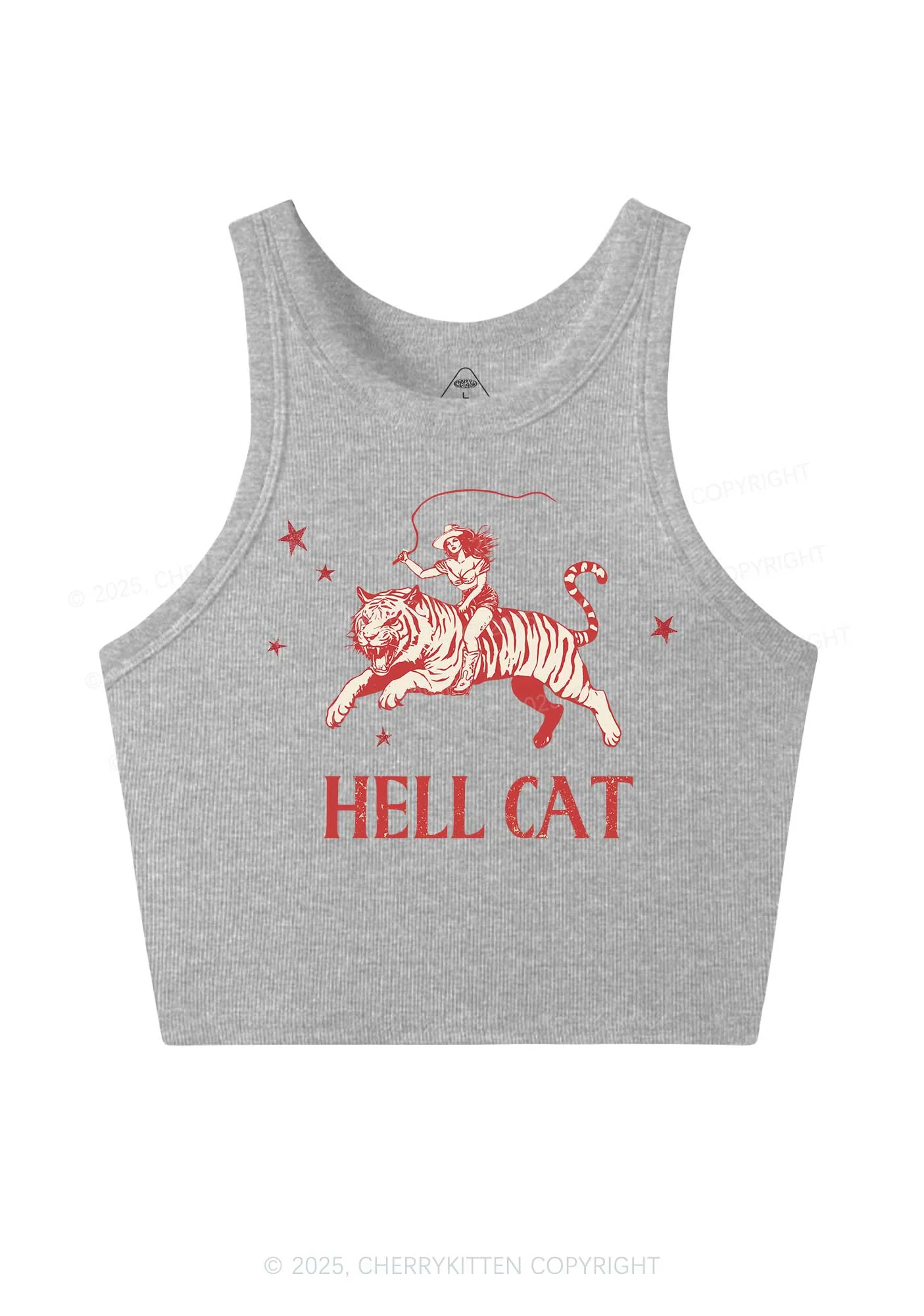 Cowgirl Hell Cat Y2K Crop Tank Top Cherrykitten - Image 5