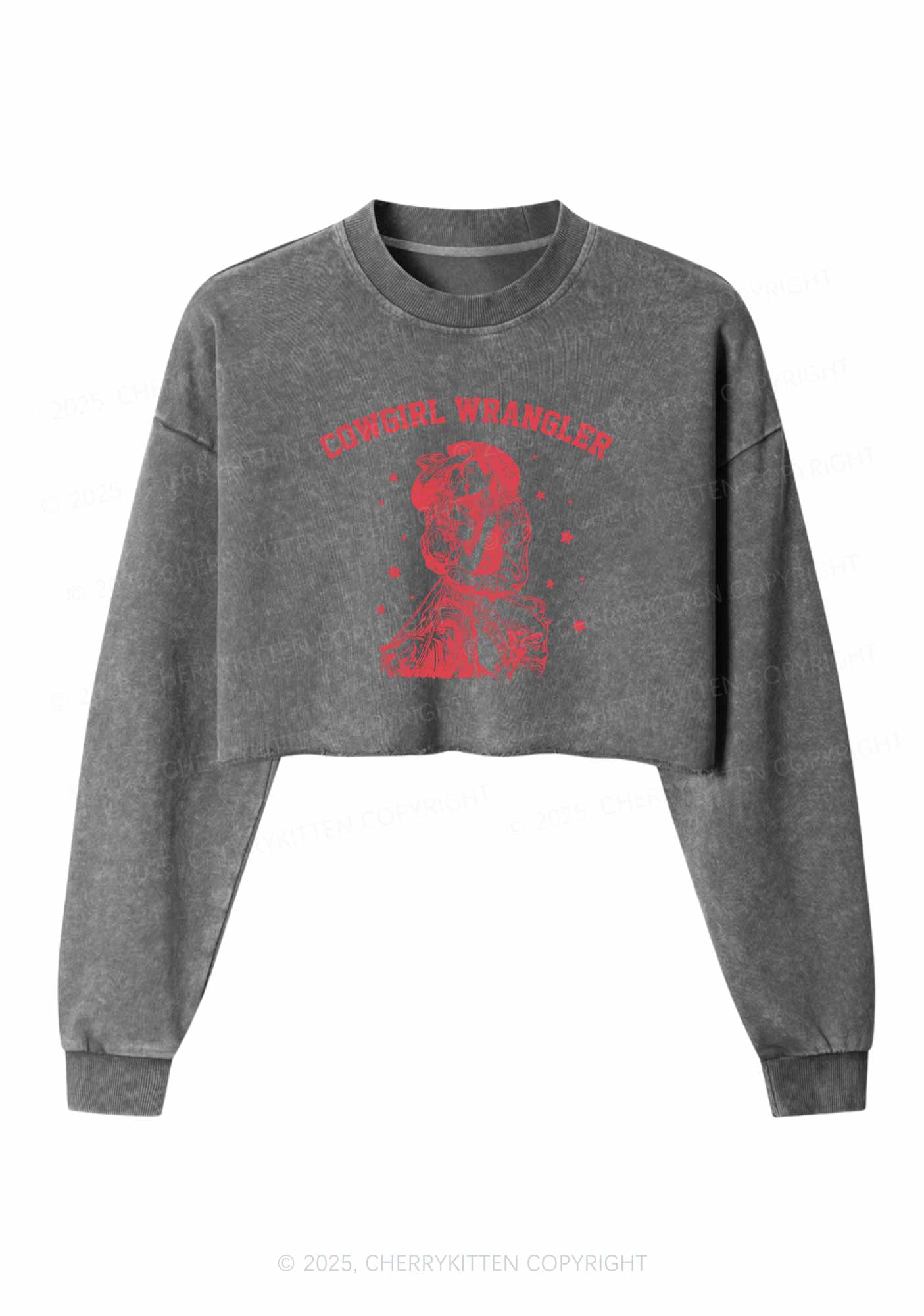 Cowgirl Wrangler Pride Y2K Crop Washed Sweatshirts Cherrykitten - Image 4