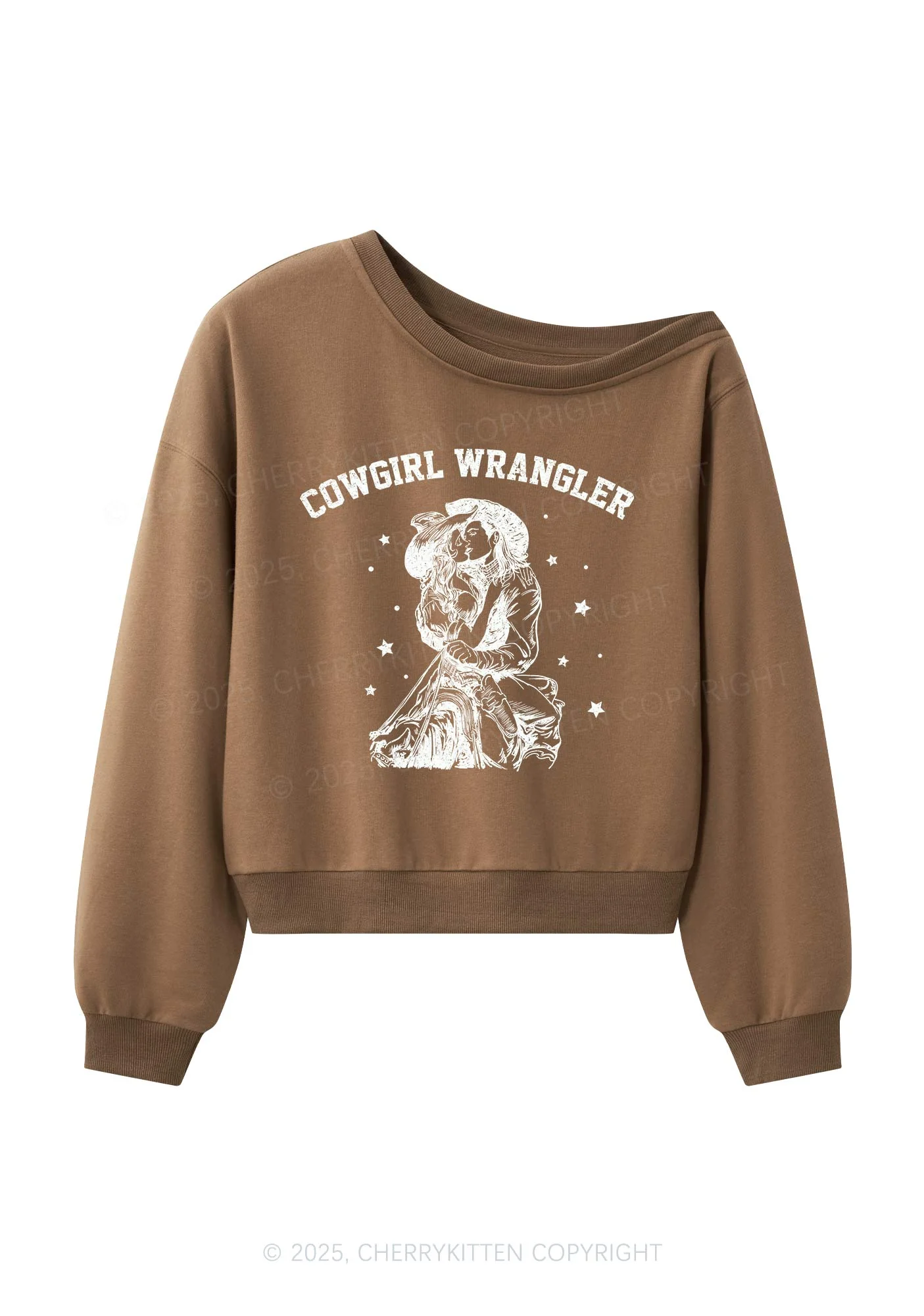 Cowgirl Wrangler Pride Y2K Off Shoulder Sweatshirts Cherrykitten - Image 3