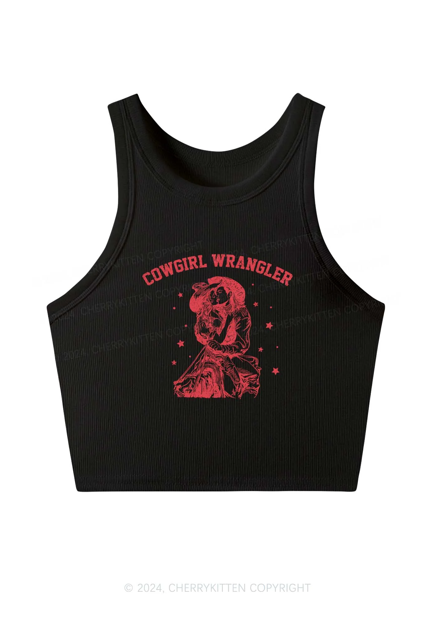 Cowgirl Wrangler Y2K Crop Tank Top Cherrykitten - Image 2