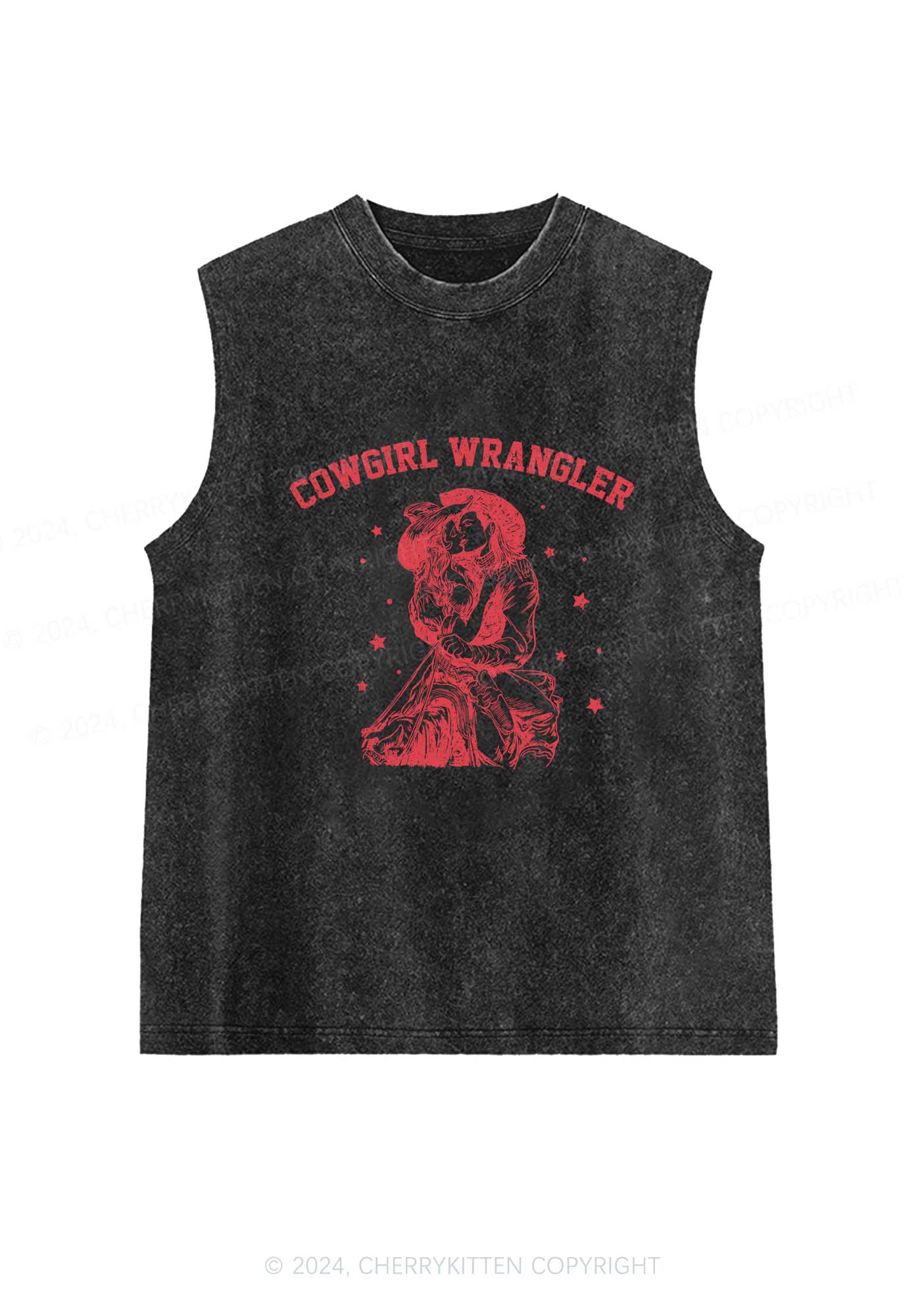 Cowgirl Wrangler Y2K Washed Tank Cherrykitten - Image 4