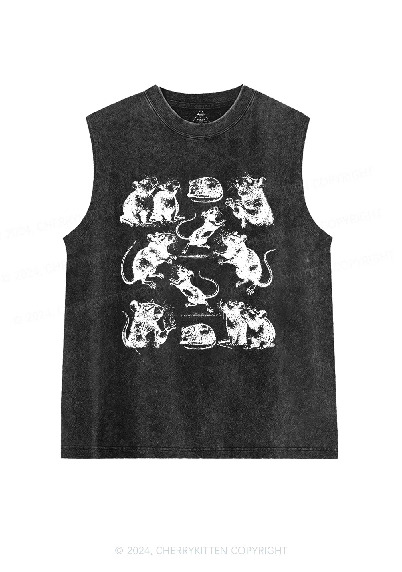 Crazy Rats Y2K Washed Tank Cherrykitten - Image 3