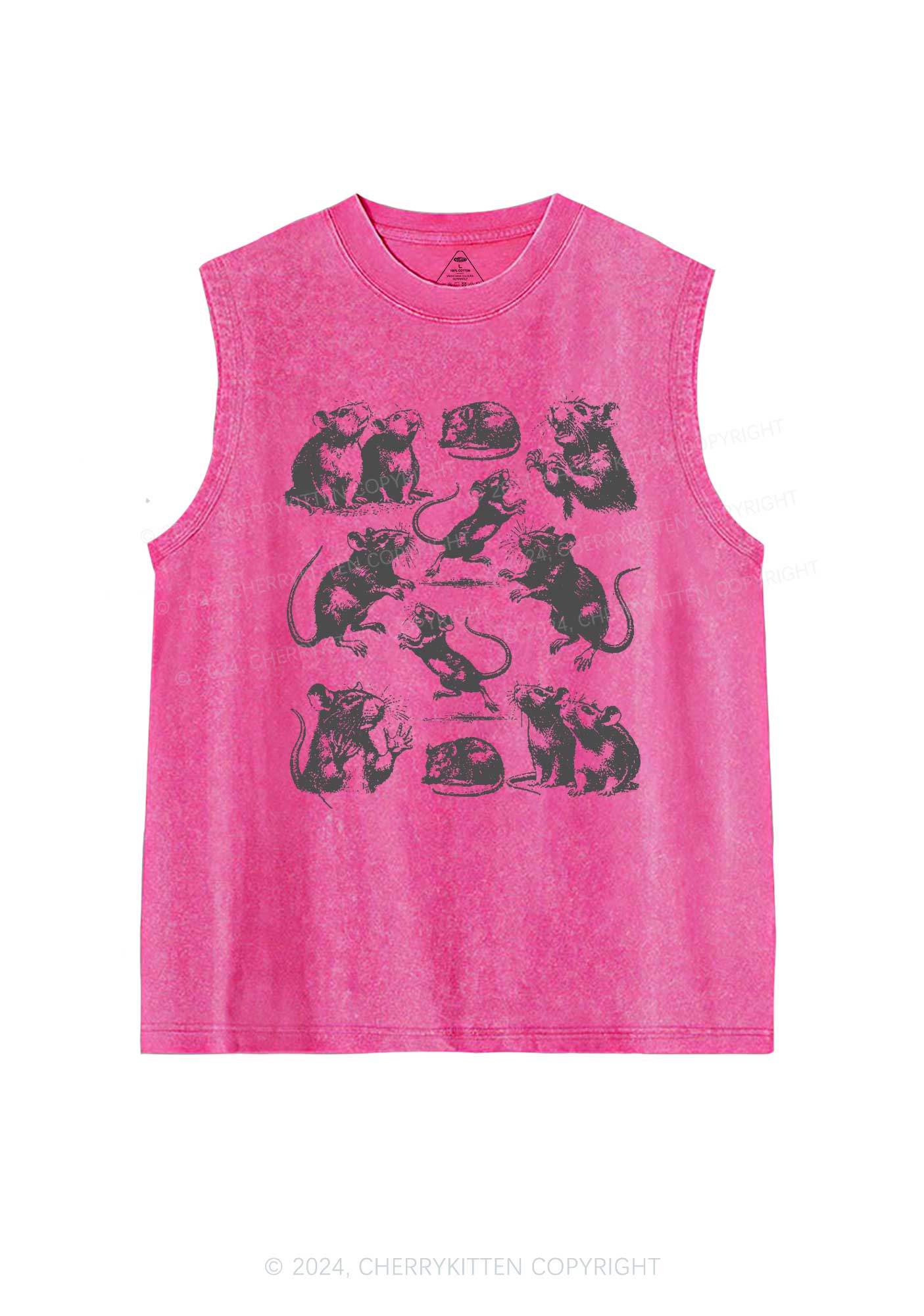 Crazy Rats Y2K Washed Tank Cherrykitten - Image 4