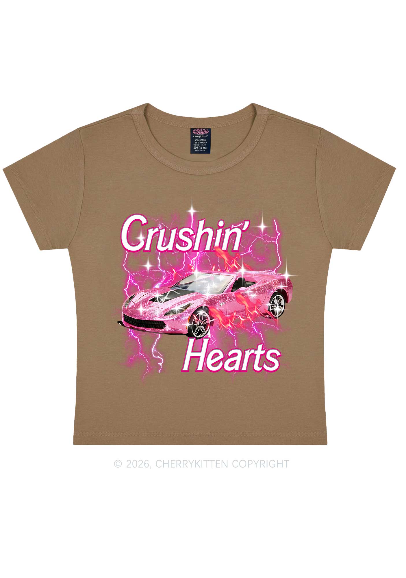 Crushin Hearts Valentine's Day Y2K Baby Tee Cherrykitten - Image 8