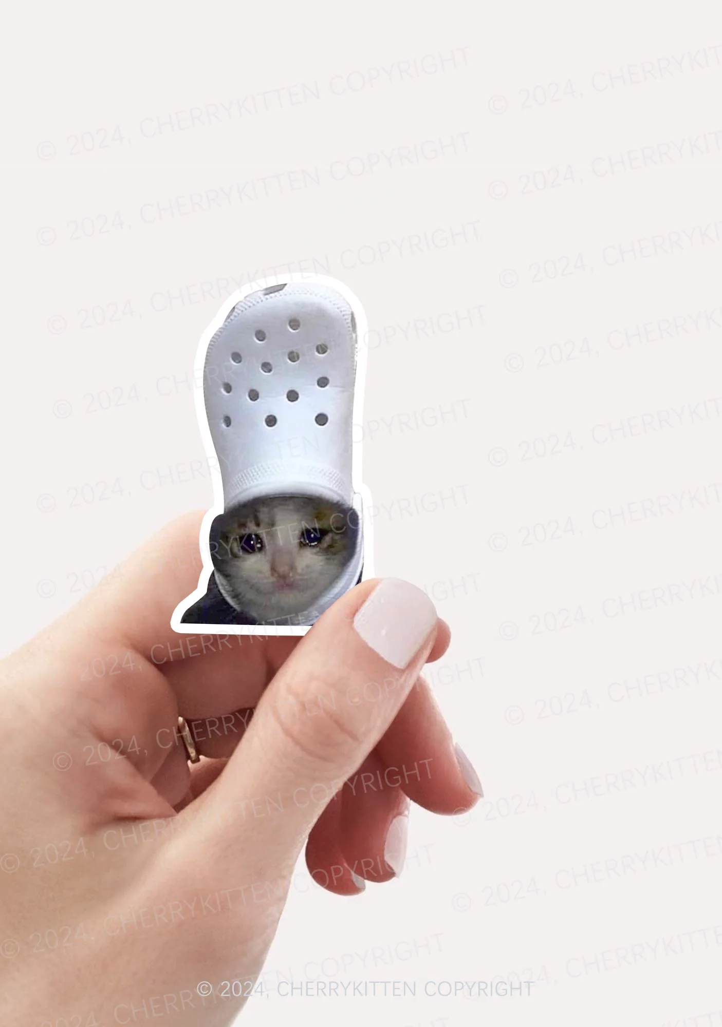 Crying Cat 1Pc Y2K Sticker Cherrykitten - Image 2