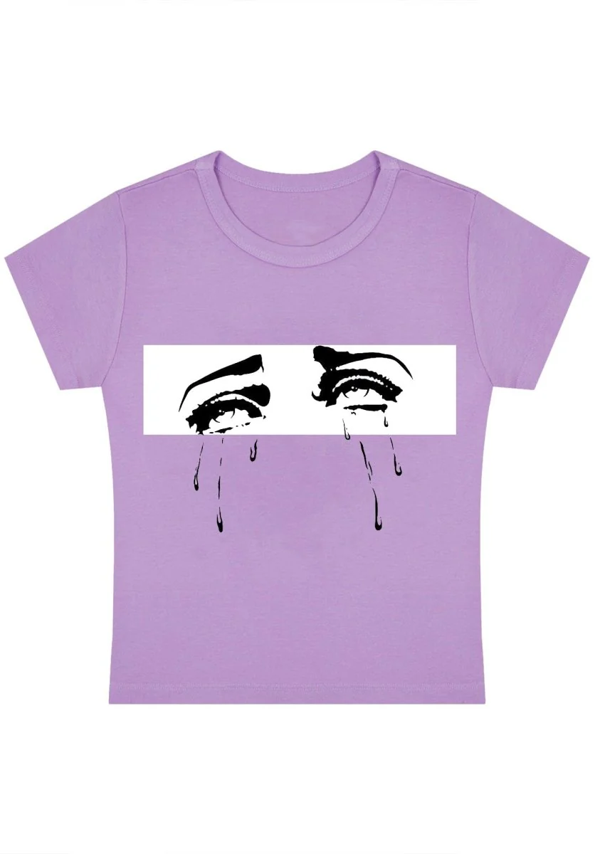 Crying Face Crying Body Y2k Baby Tee - Image 3