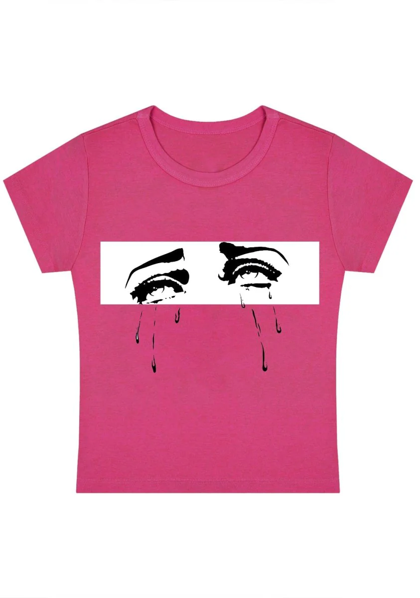 Crying Face Crying Body Y2k Baby Tee - Image 4