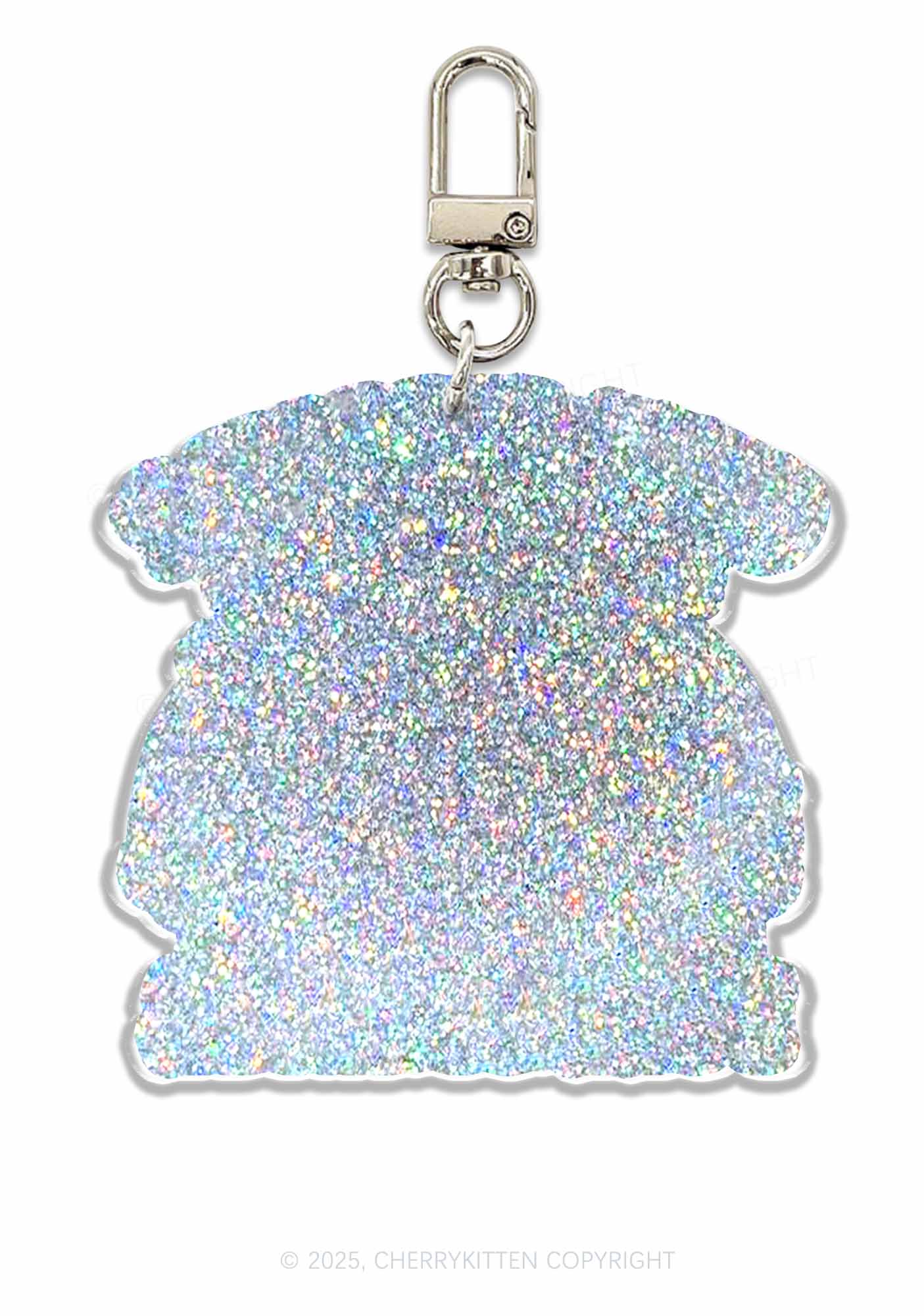 Cuddly Cat Full Of Rage 1Pc Y2K Glitter Keychain Cherrykitten - Image 2