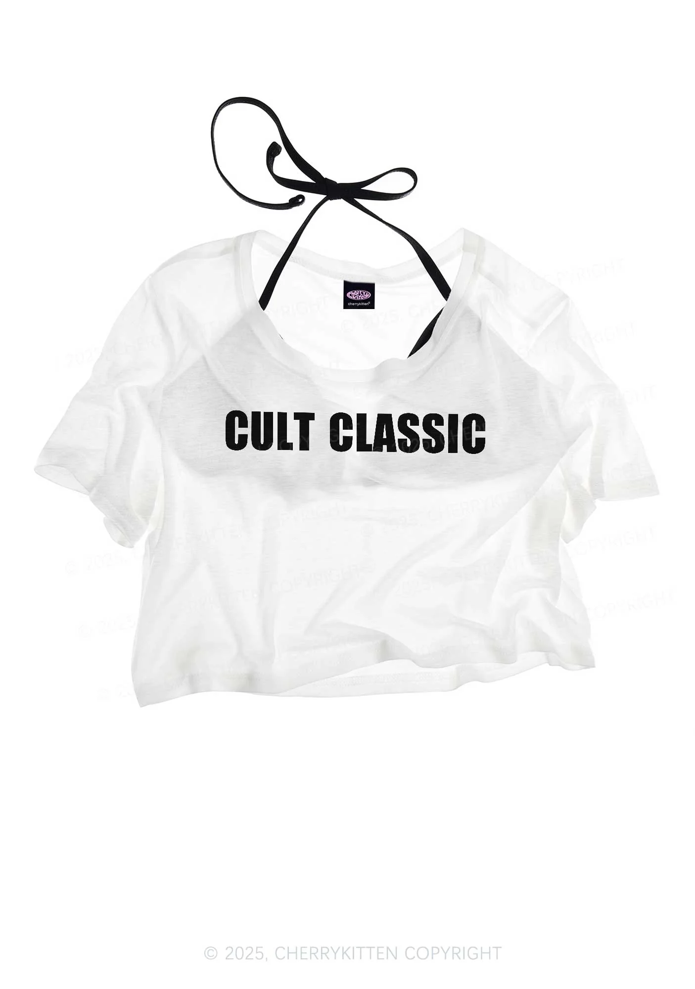 Cult Classic Y2K Sheer Crop Tee Cherrykitten - Image 3