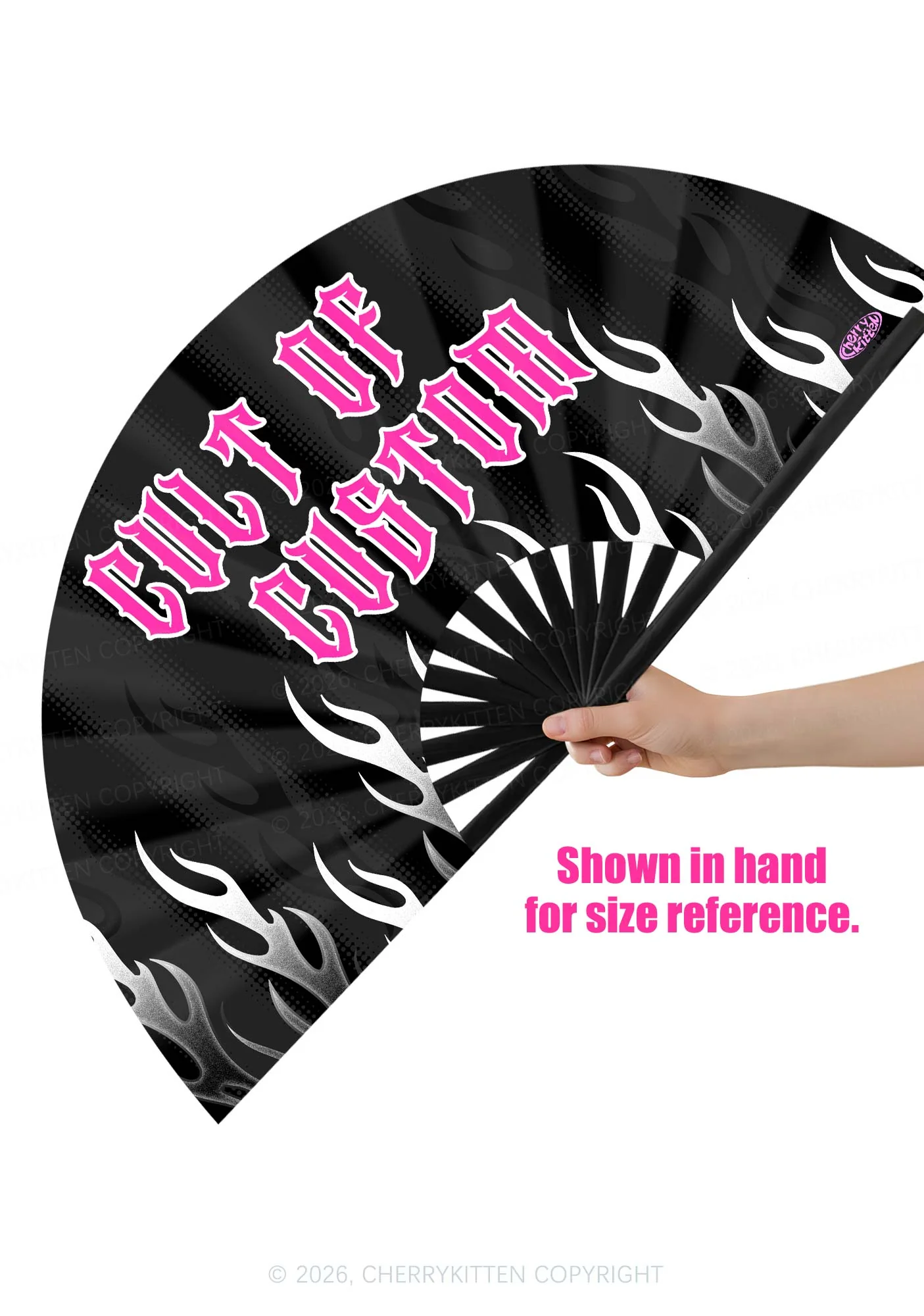 Cult Of Custom Y2K Rave Hand Fan Cherrykitten - Image 2