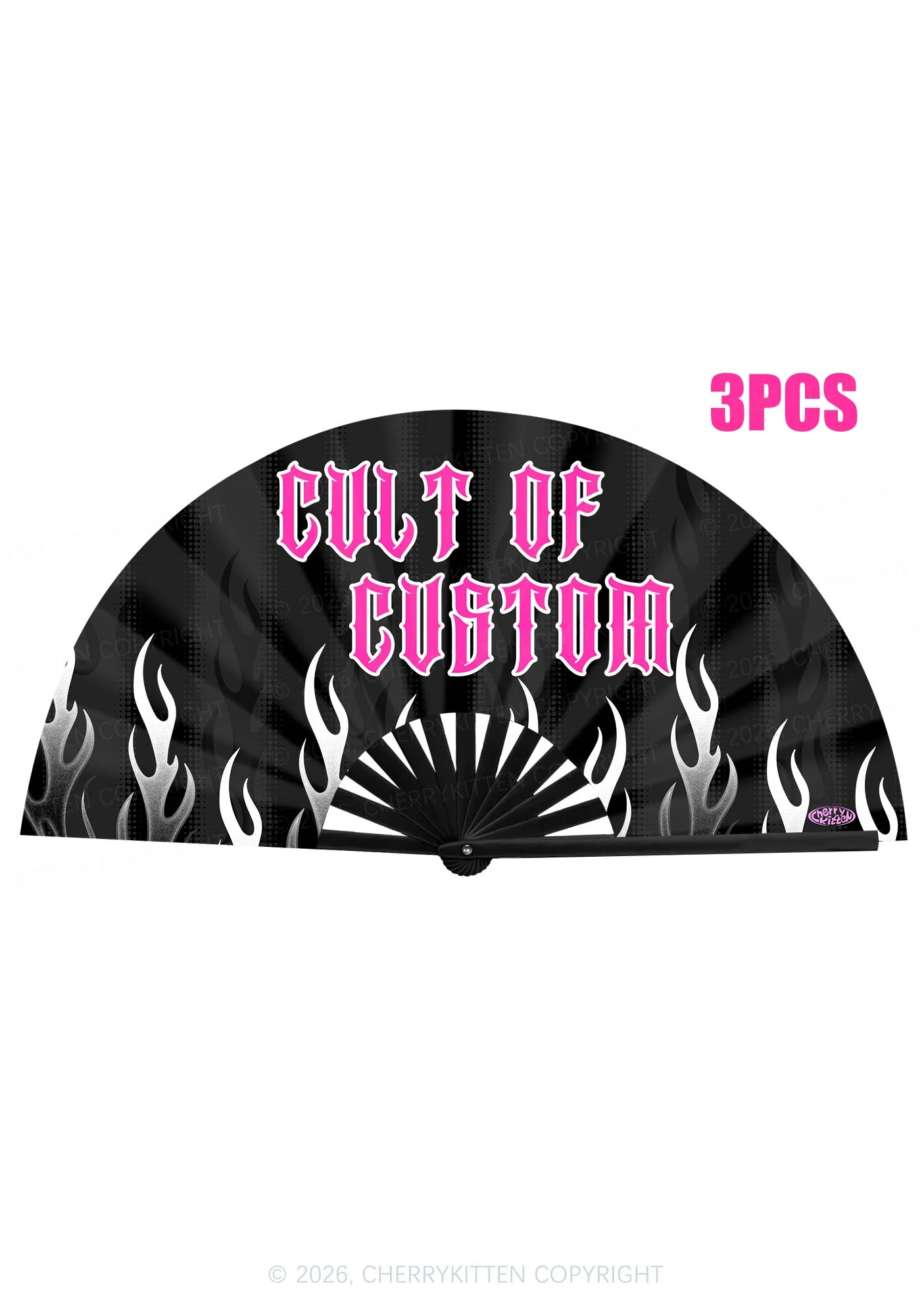 Cult Of Custom Y2K Rave Hand Fan Cherrykitten - Image 3