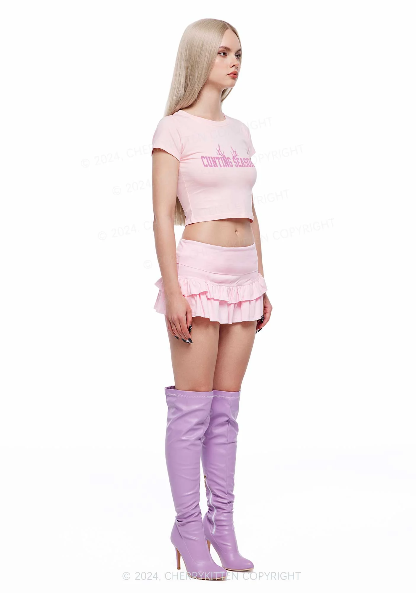 Cunting Season Y2K Baby Tee Cherrykitten - Image 4