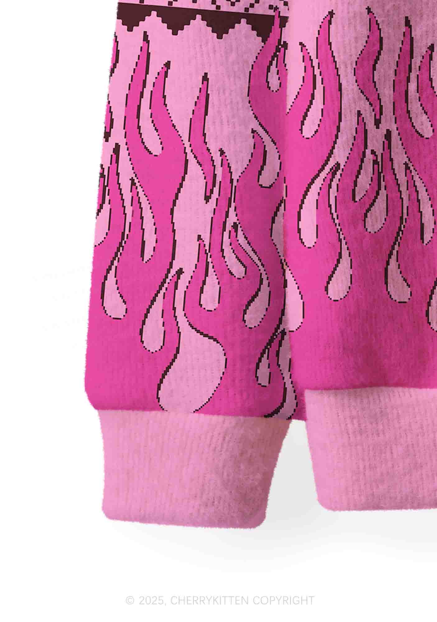 Cunting Season Y2K Christmas Cardigan Knit Sweatshirt Cherrykitten - Image 4