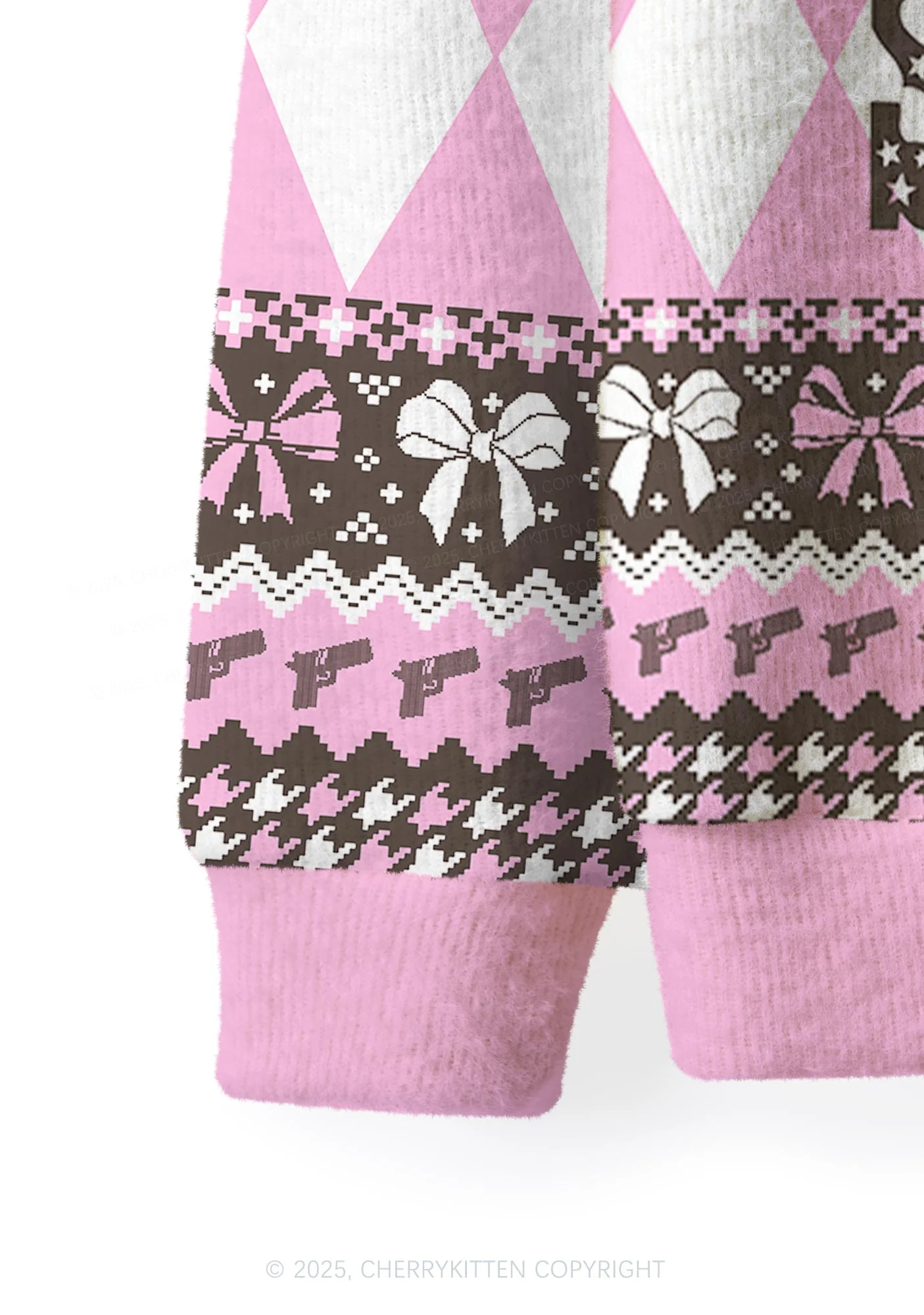 Cunting Season Y2K Christmas Cardigan Knit Sweatshirt Cherrykitten - Image 4