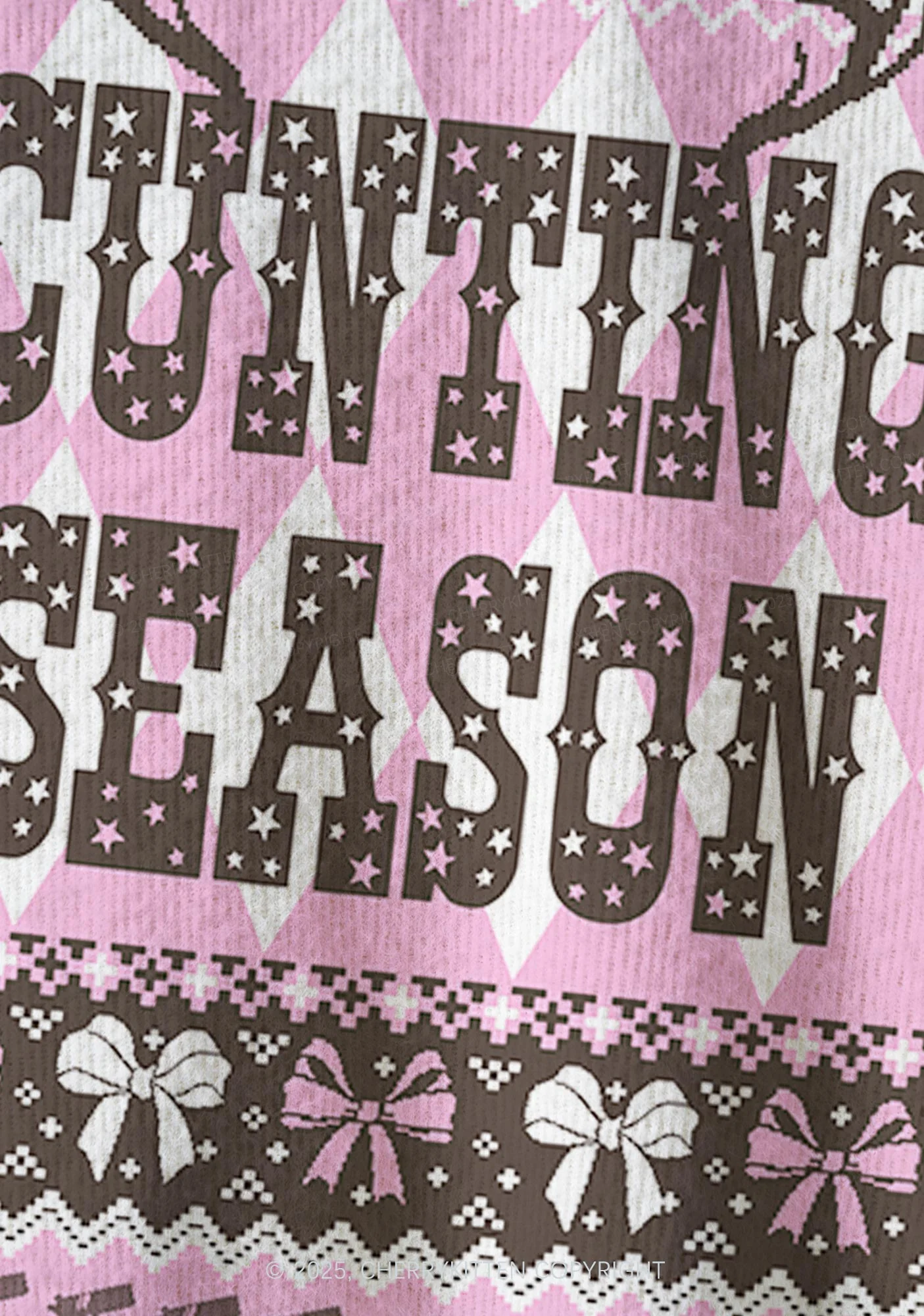 Cunting Season Y2K Christmas Cardigan Knit Sweatshirt Cherrykitten - Image 5
