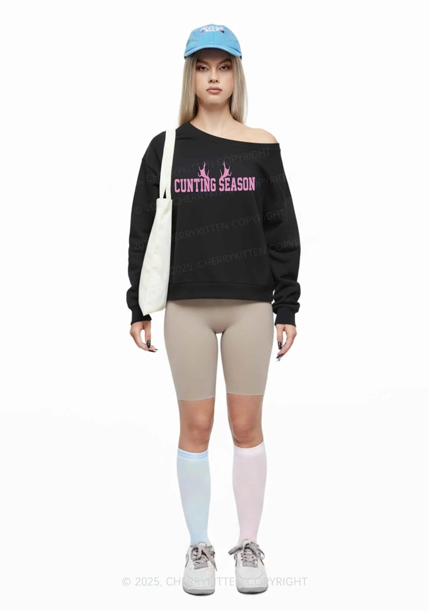 Cunting Season Y2K Off Shoulder Sweatshirts Cherrykitten - Image 2