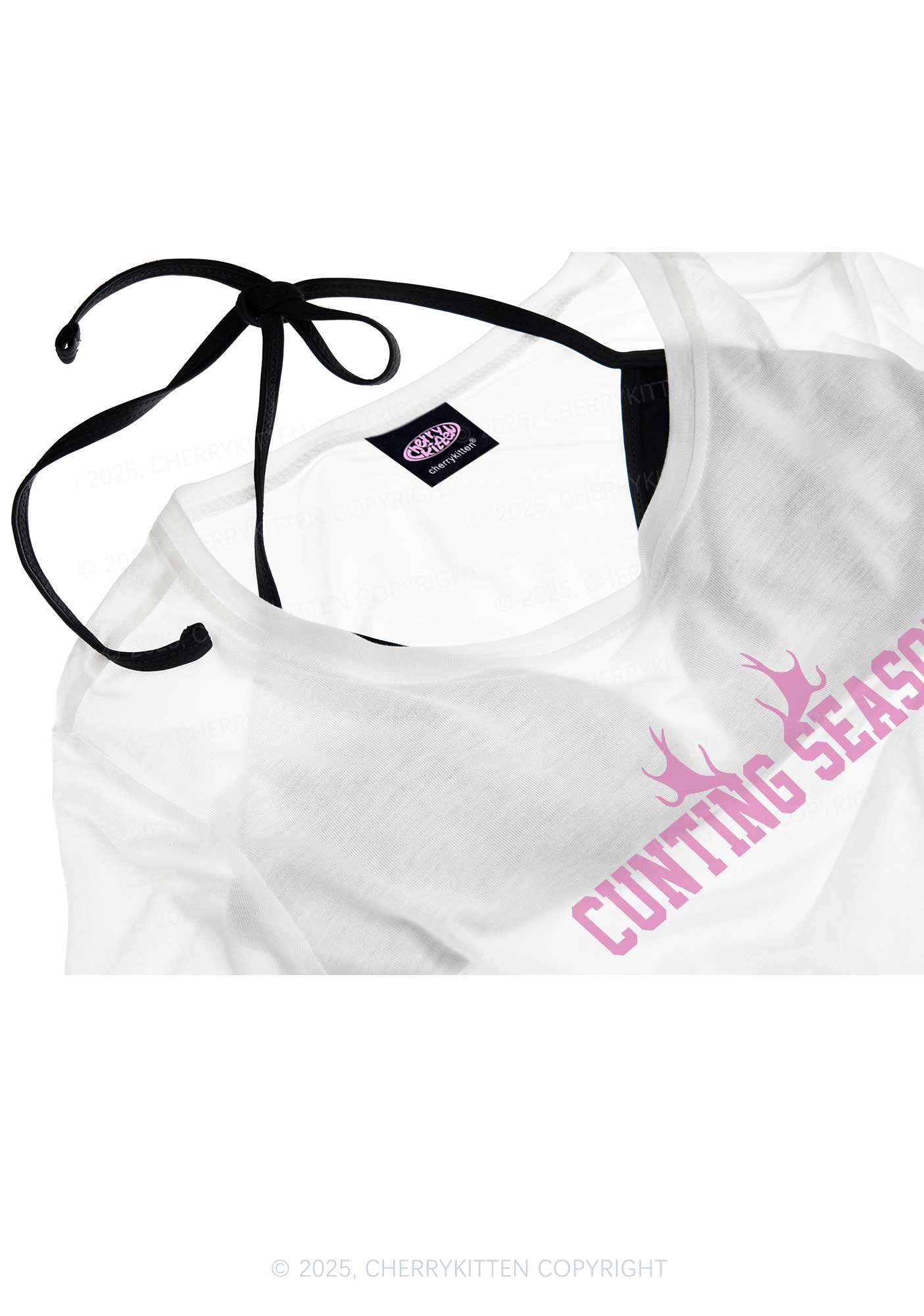 Cunting Season Y2K Sheer Crop Tee Cherrykitten - Image 4