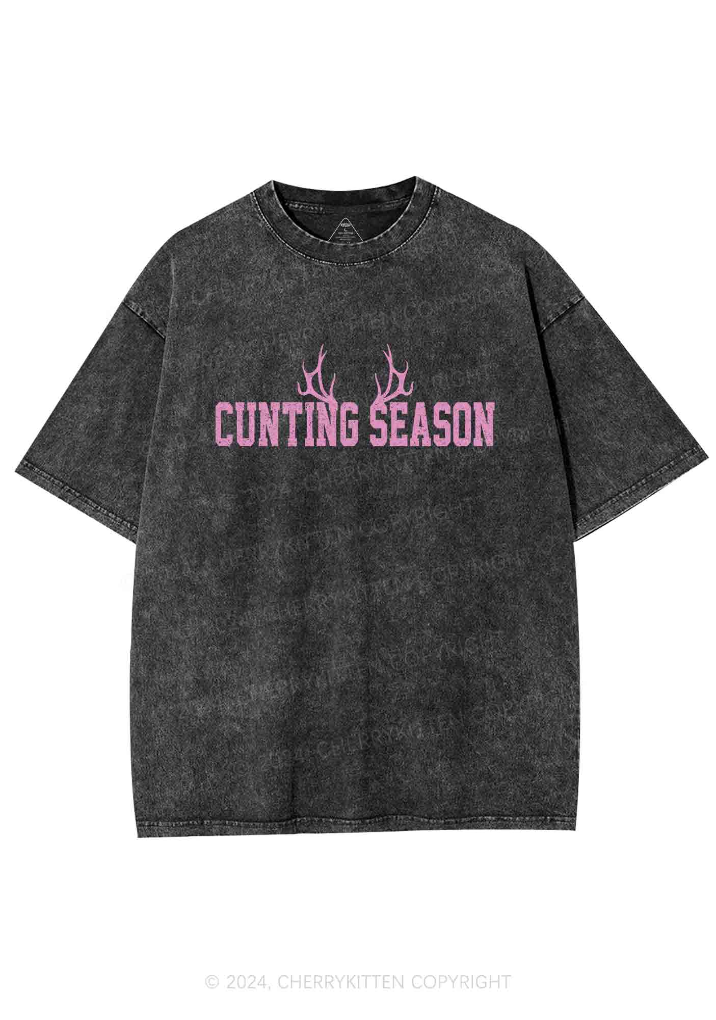 Cunting Season Y2K Washed Tee Cherrykitten - Image 3