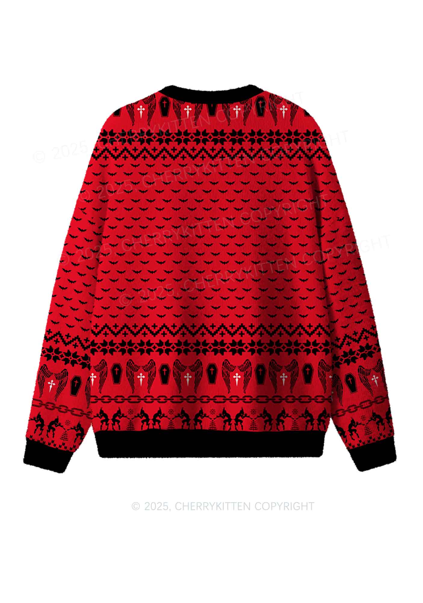 Cuntry Angle Y2K Christmas Knit Sweatshirt Cherrykitten - Image 3