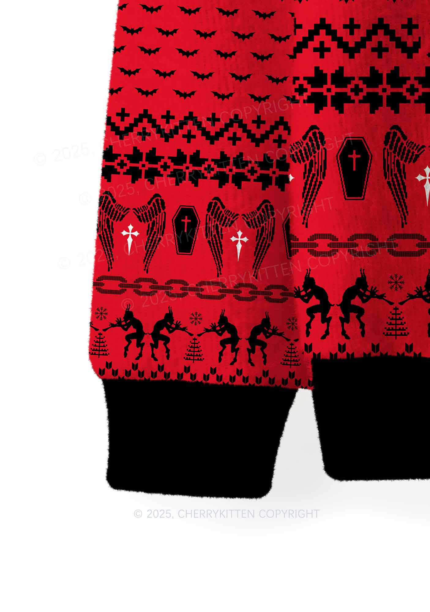 Cuntry Angle Y2K Christmas Knit Sweatshirt Cherrykitten - Image 4