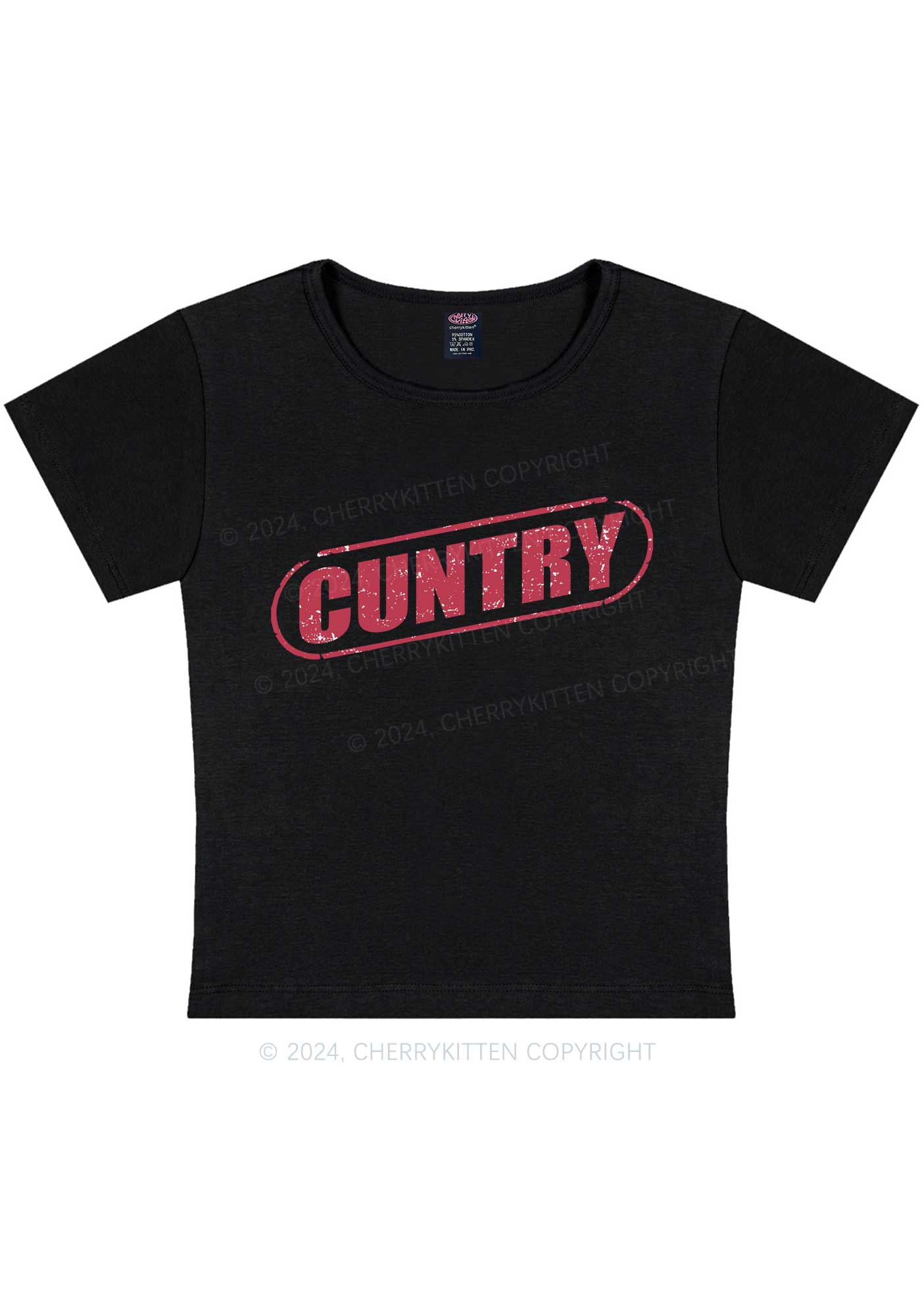 Cuntry Y2K Baby Tee Cherrykitten - Image 5