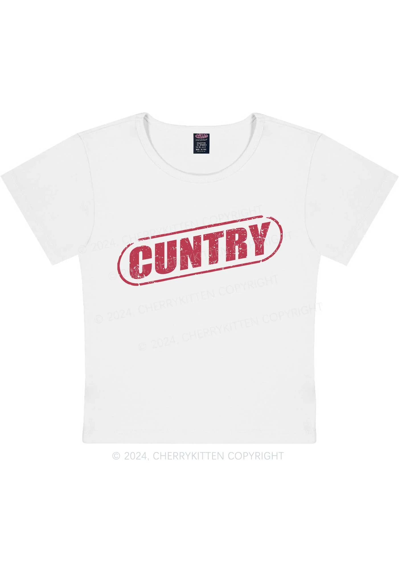 Cuntry Y2K Baby Tee Cherrykitten - Image 6