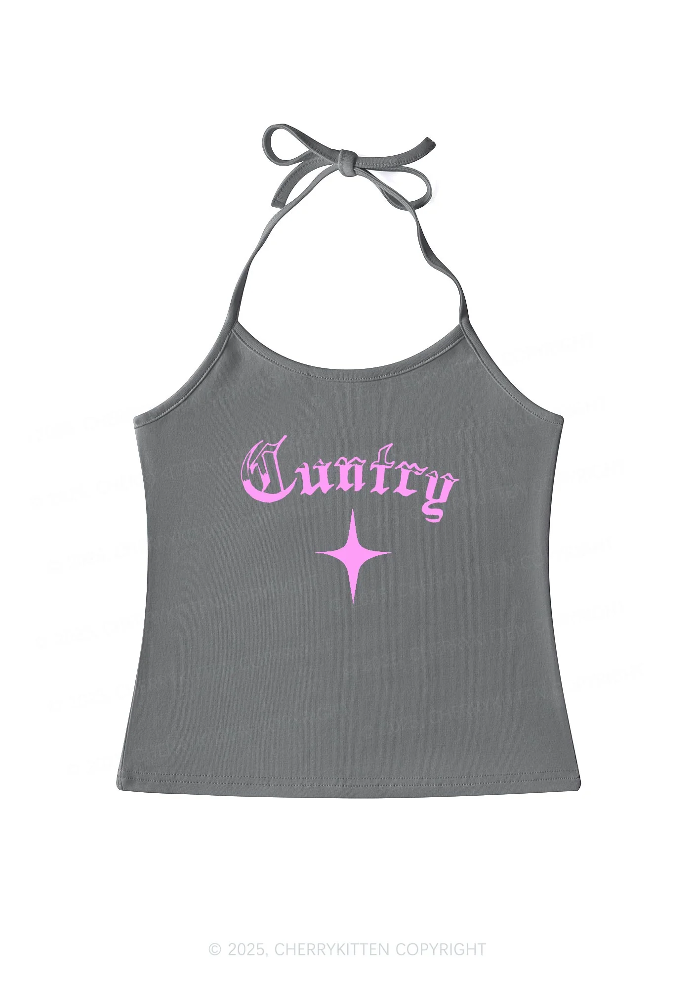 Cuntry Y2K Halter Neck Cami Cherrykitten - Image 2